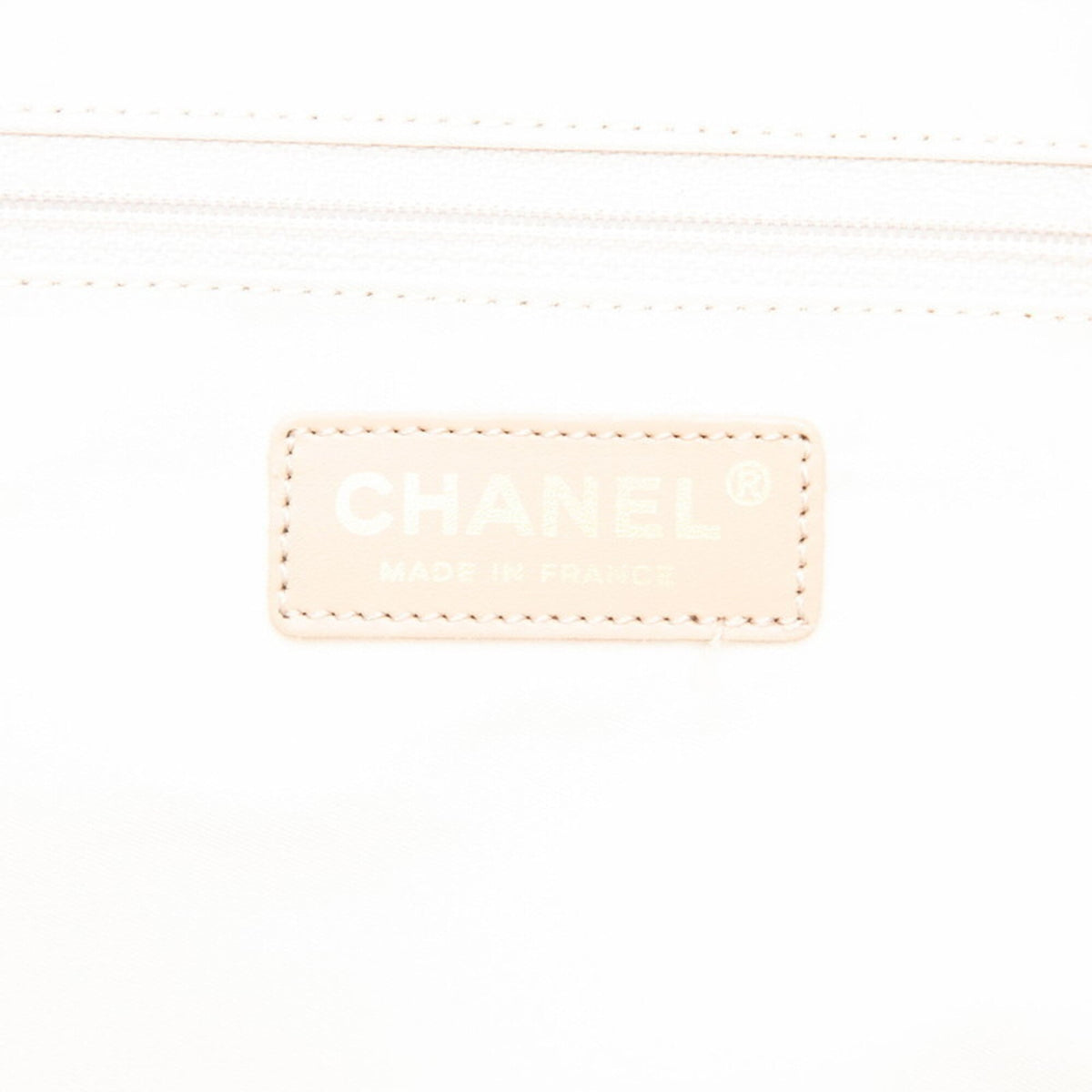 Chanel Beige Nylon Leather Handbag Tote Bag (Pre-Owned)
