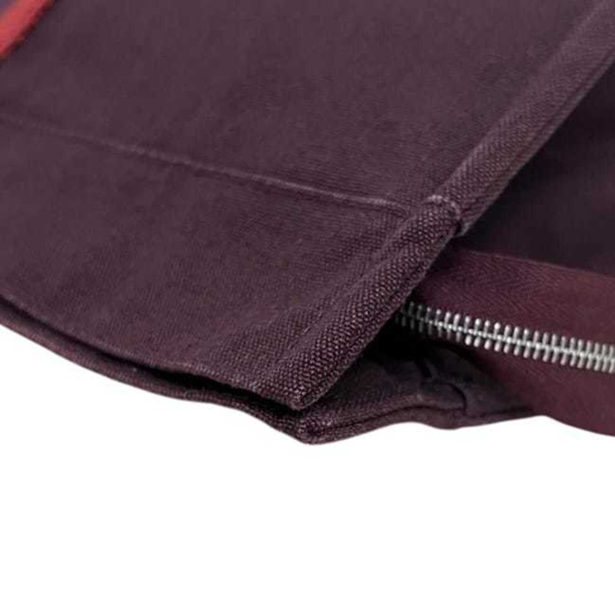 Hermes Bordeaux Cotton Clutch Bag (Pre-Owned)