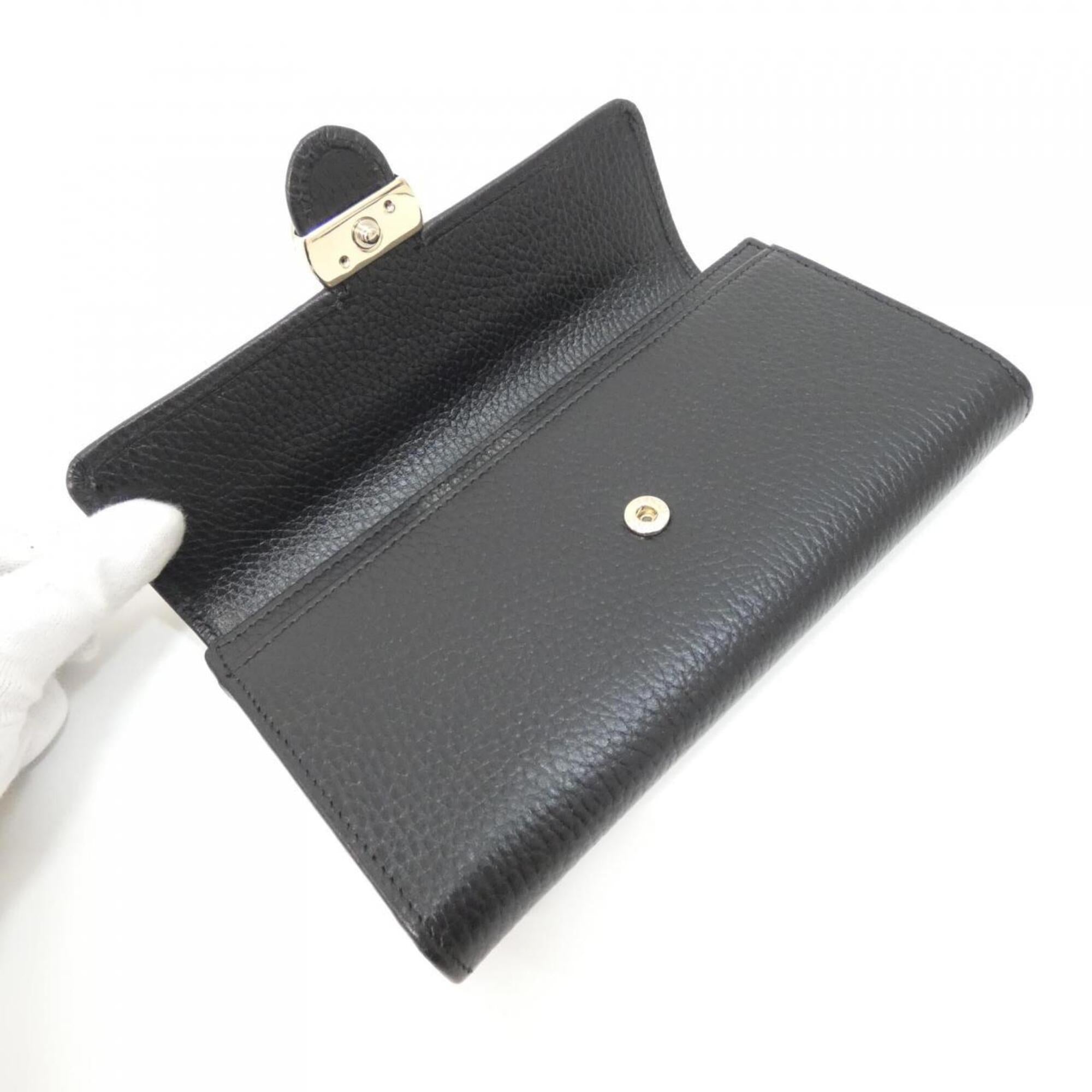 Gucci Black Leather Long Wallet (Bi-Fold) (Pre-Owned)