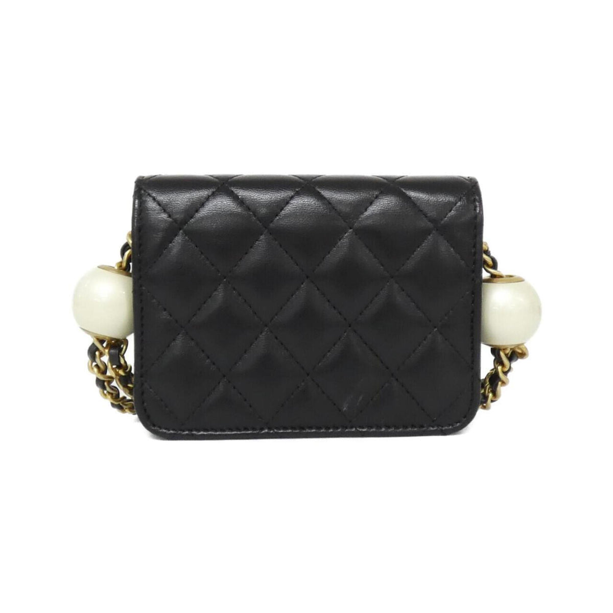 Chanel Black Leather Handbag Shoulder Bag (Pre-Owned)