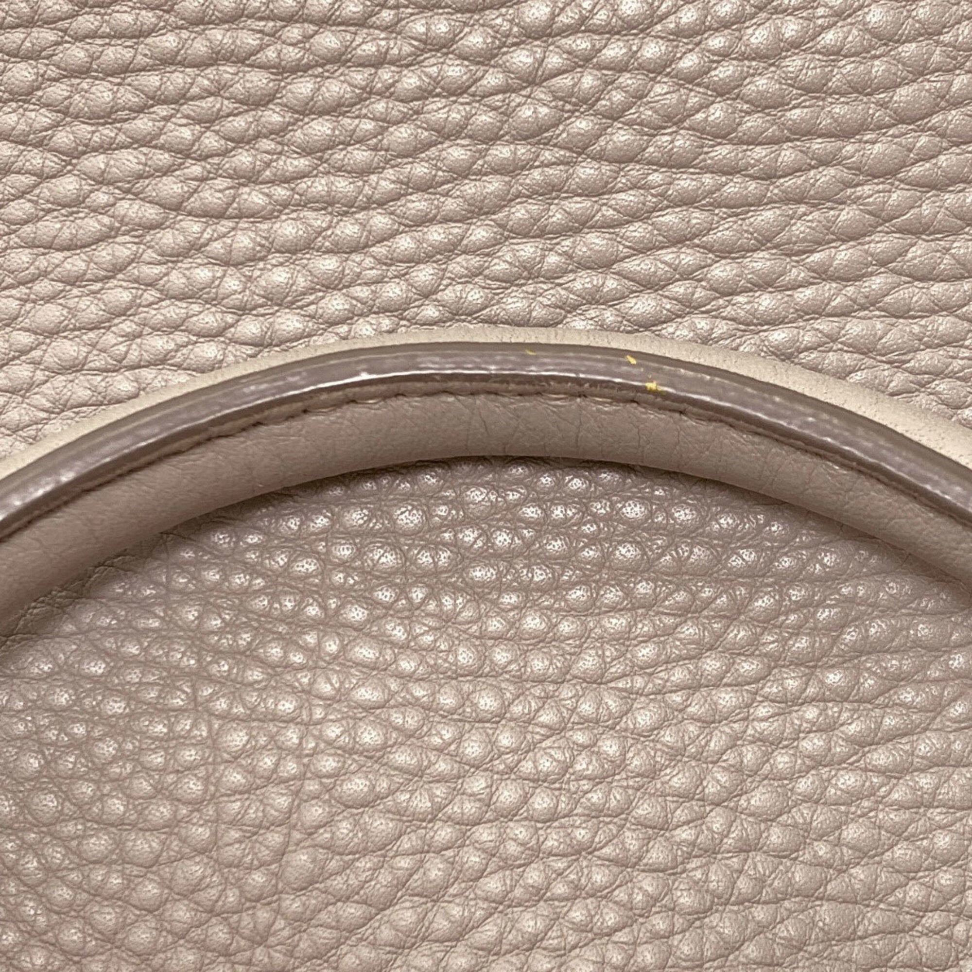 Miu Miu Gray Leather Tote Bag (Pre-Owned)