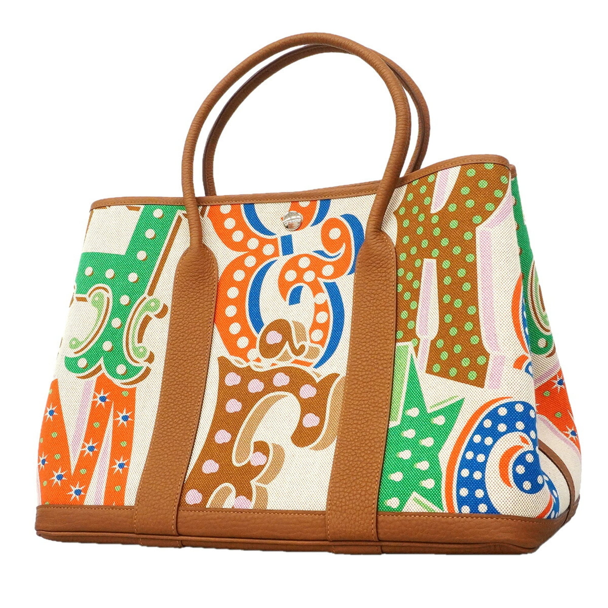 Hermes Gold Multi-Color Toile H Negonda Leather Tote Bag (Pre-Owned)
