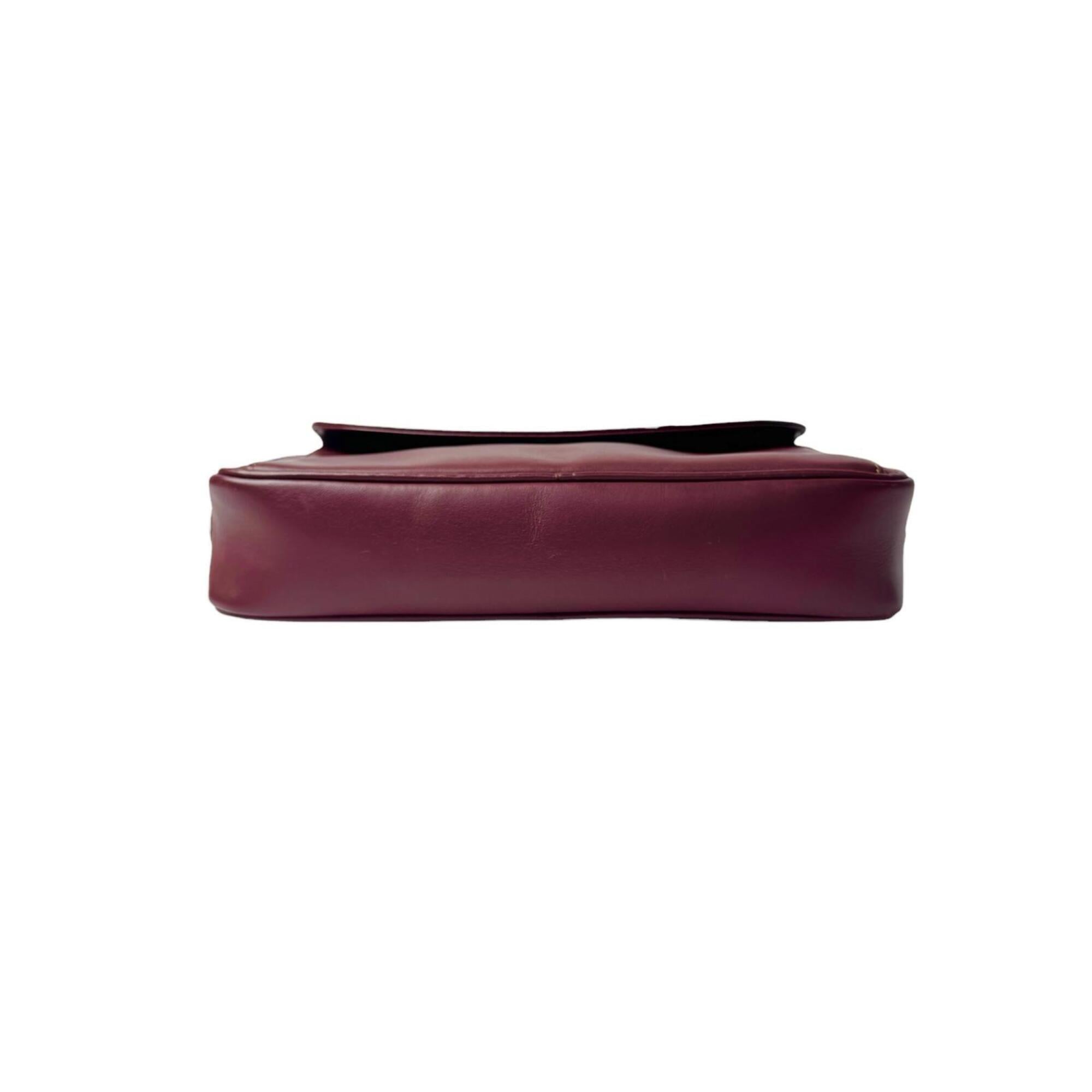 Cartier Bordeaux Leather Shoulder Bag (Pre-Owned)