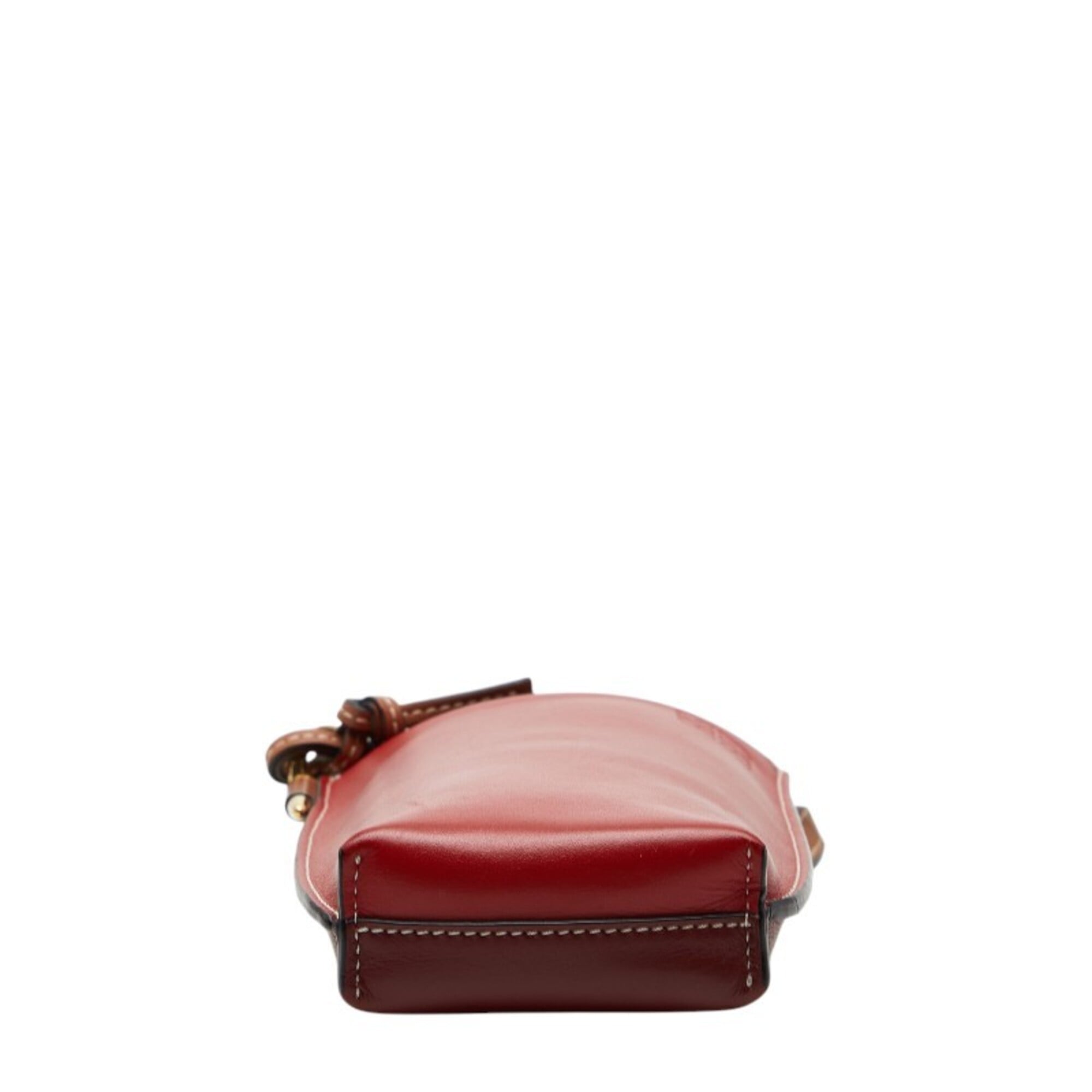 Loewe Brown Red Color Leather Shoulder Bag (Pre-Owned)