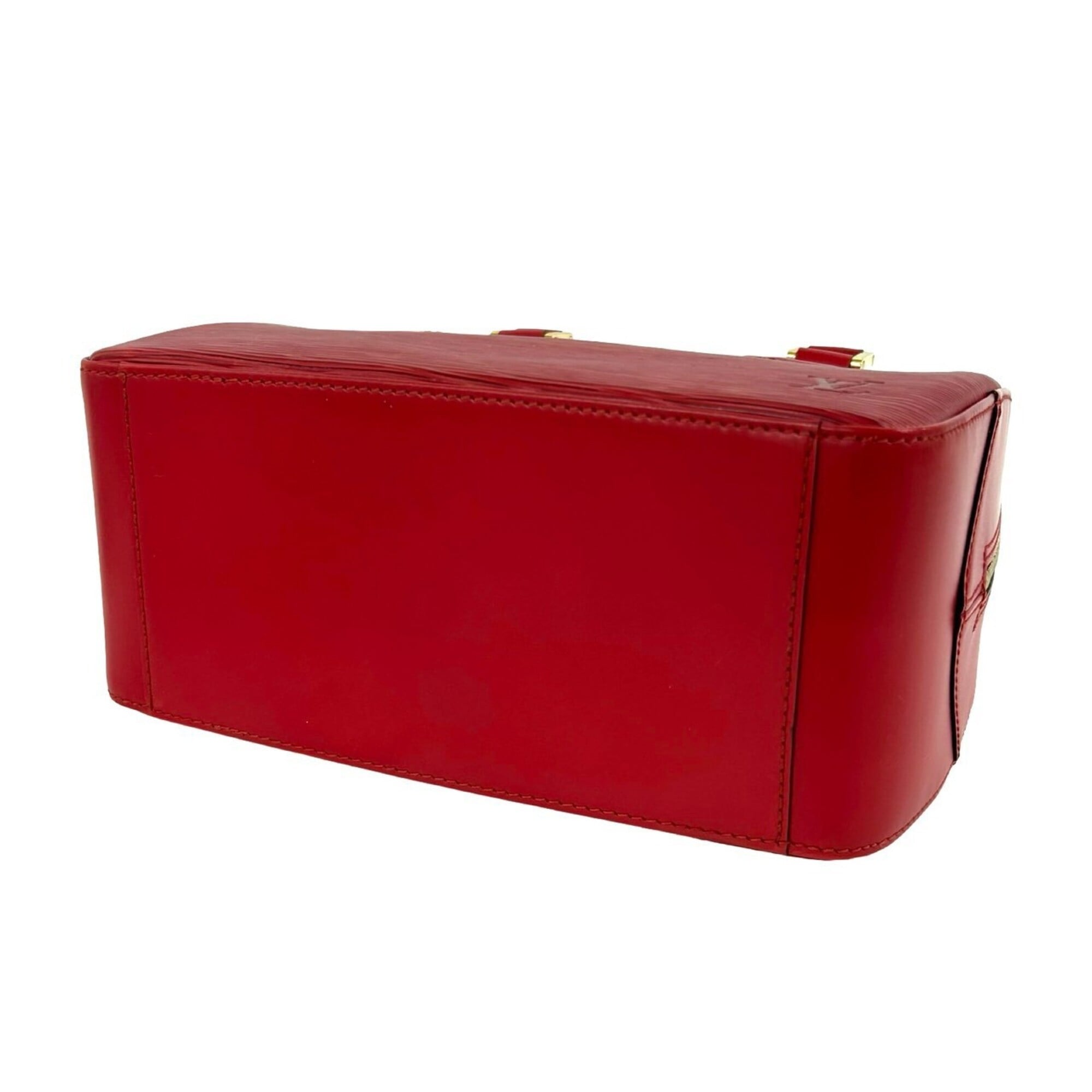 Louis Vuitton Red Color Leather Boston Bag Handbag (Pre-Owned)