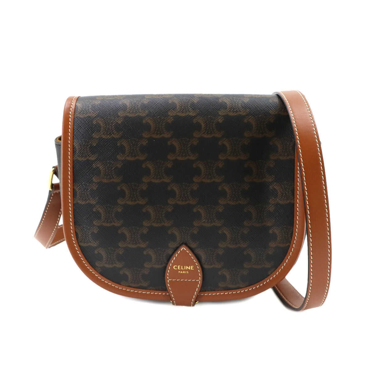 Celine Brown Pvc Leather Handbag Shoulder Bag (Pre-Owned)