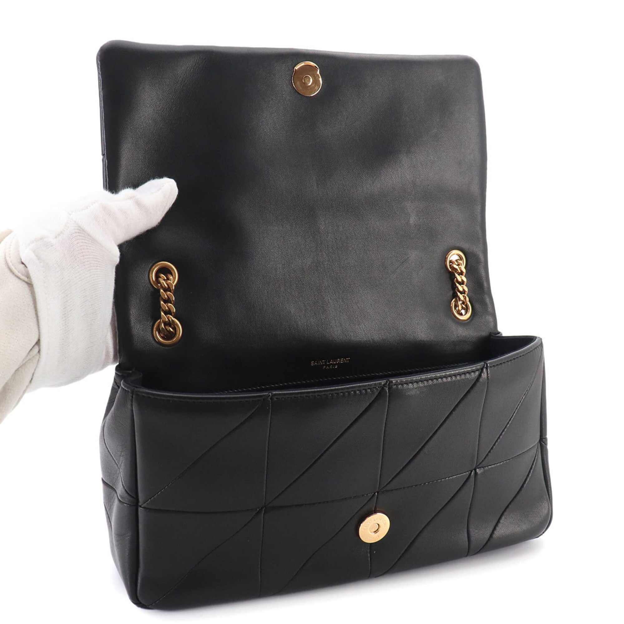 Saint Laurent Black Leather Shoulder Bag (Pre-Owned)