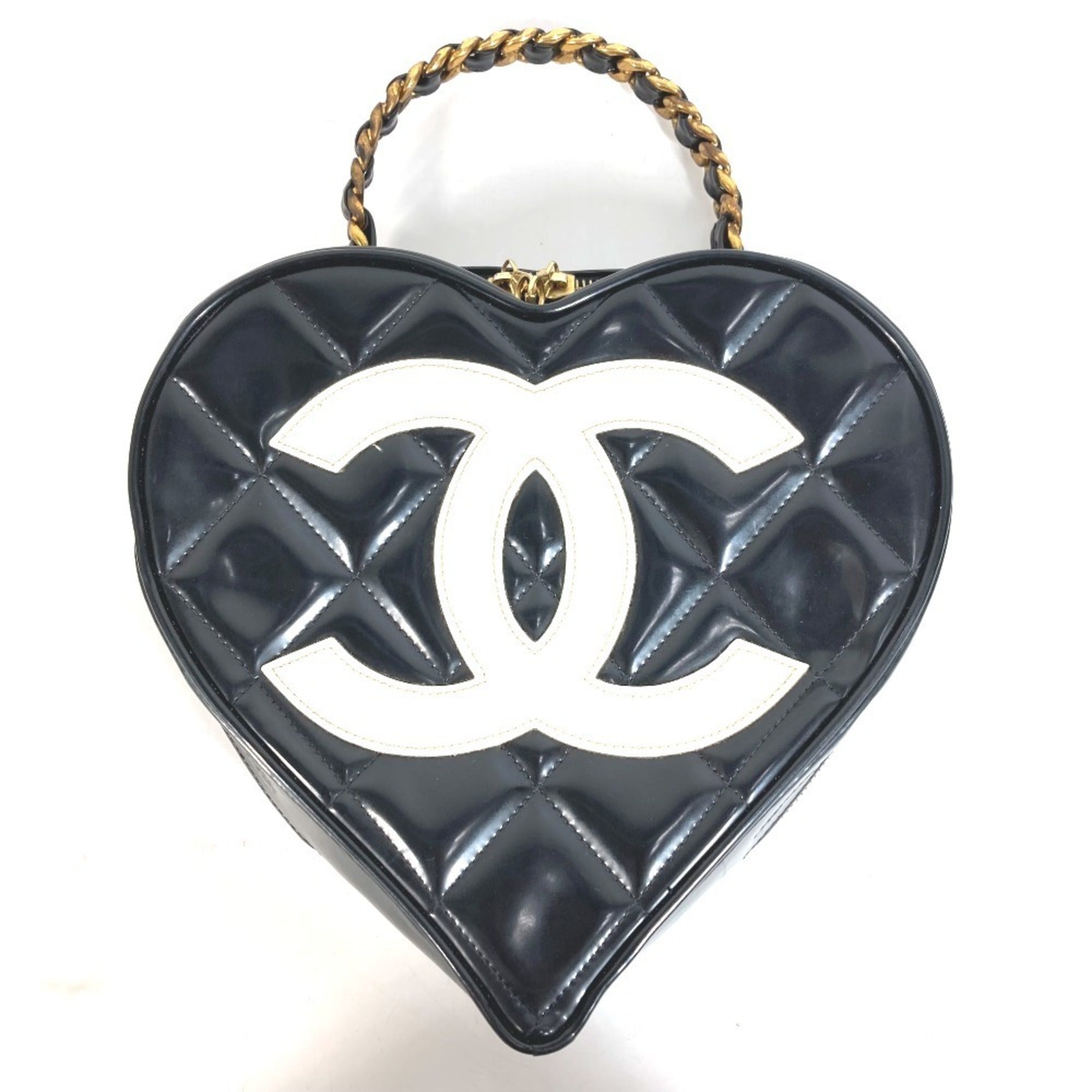 Chanel Black White Handbag Vanity Bag (Pre-Owned)