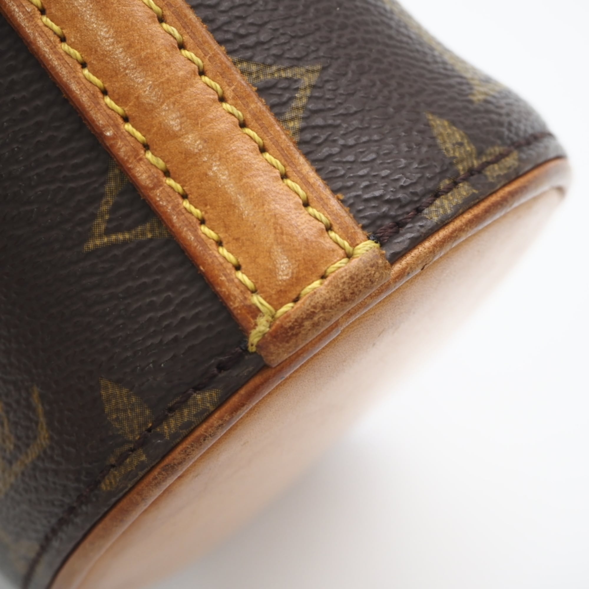 Louis Vuitton Monogram Beige Brown Coated Canvas Leather Shoulder Bag (Pre-Owned)