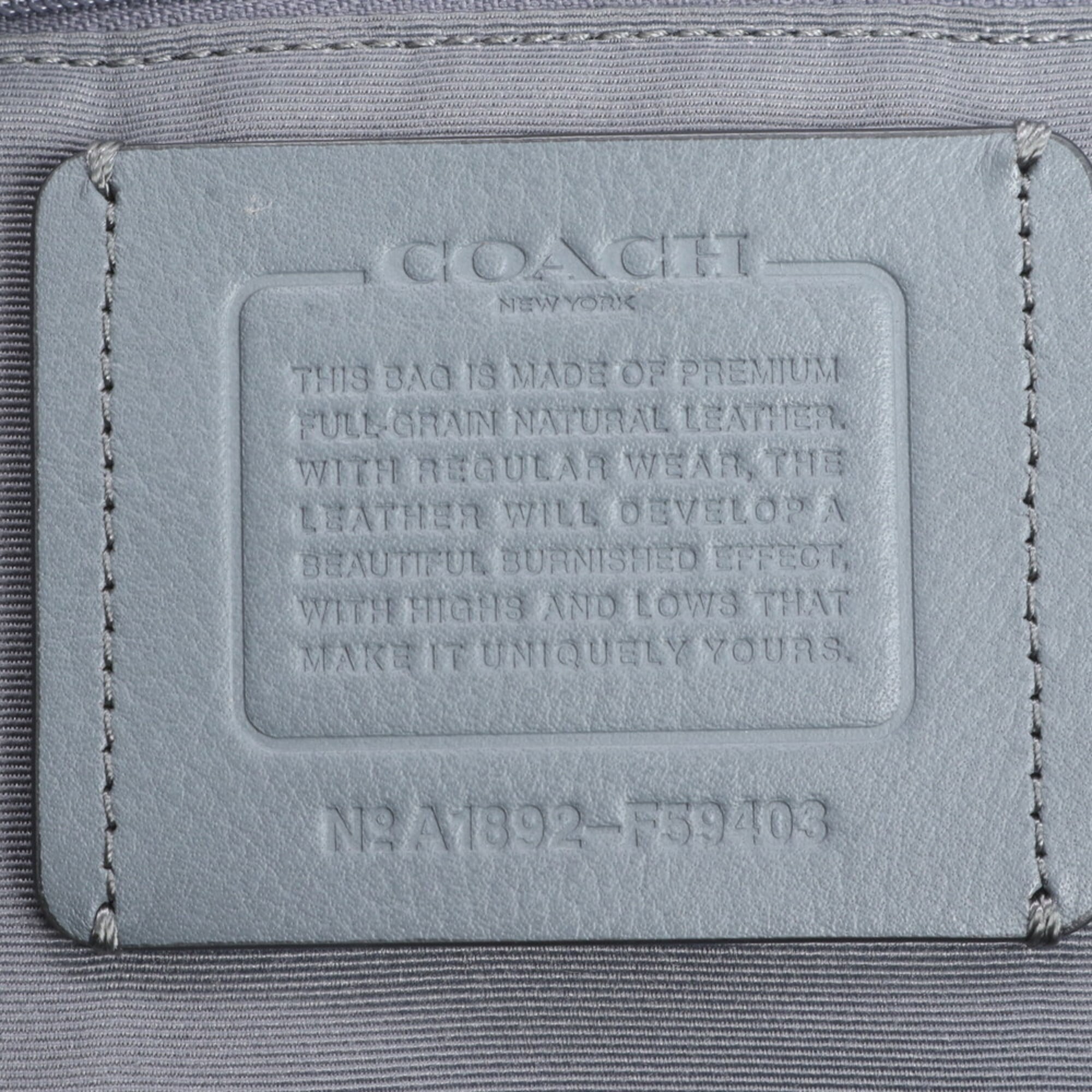 Coach Gray Leather Shoulder Bag Tote Bag (Pre-Owned)