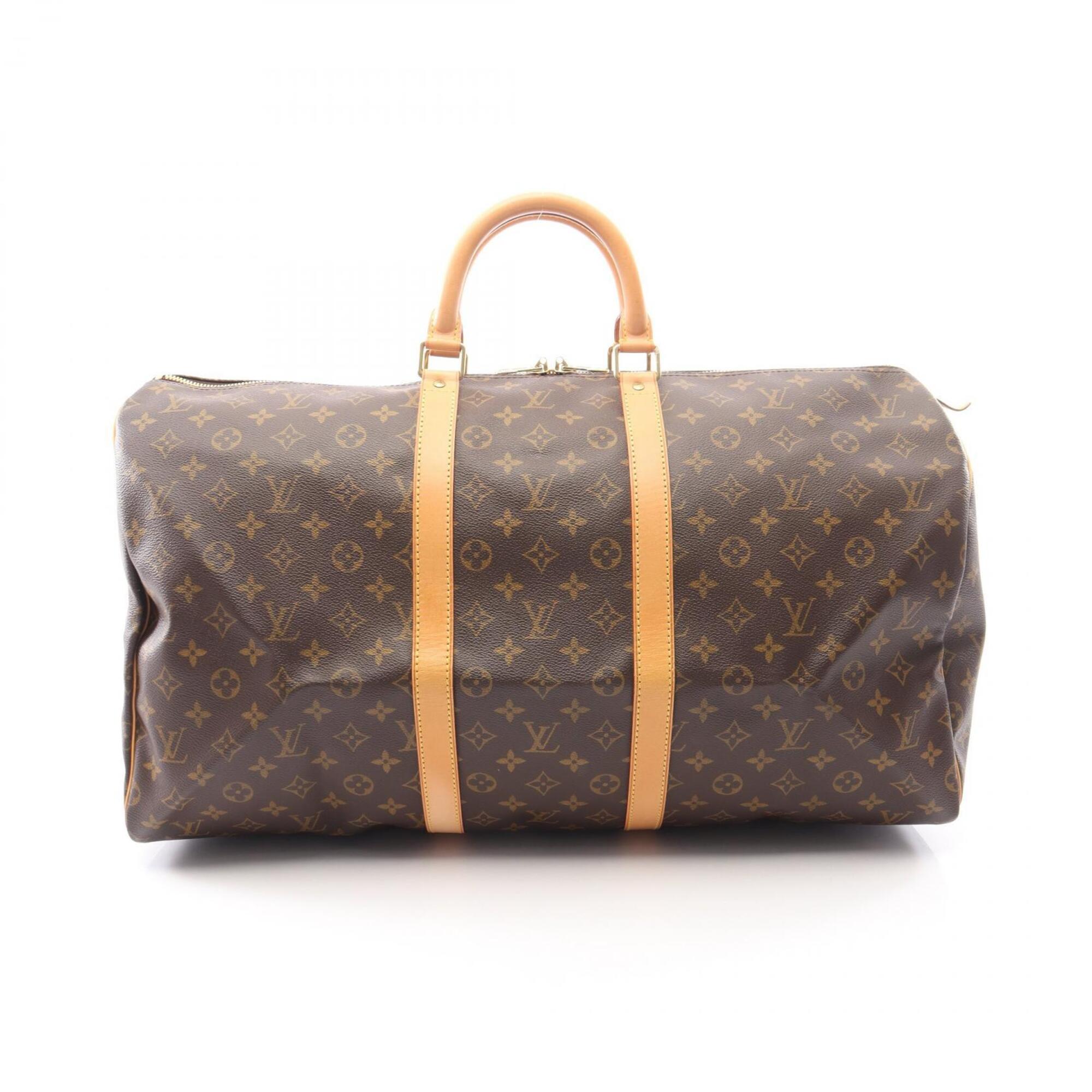 Louis Vuitton Brown Monogram Pvc Coated Canvas Leather Boston Bag Handbag (Pre-Owned)
