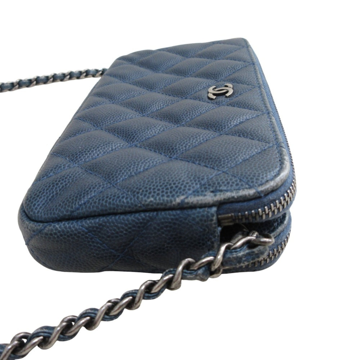 Chanel Navy Grained Calfskin Shoulder Bag (Pre-Owned)