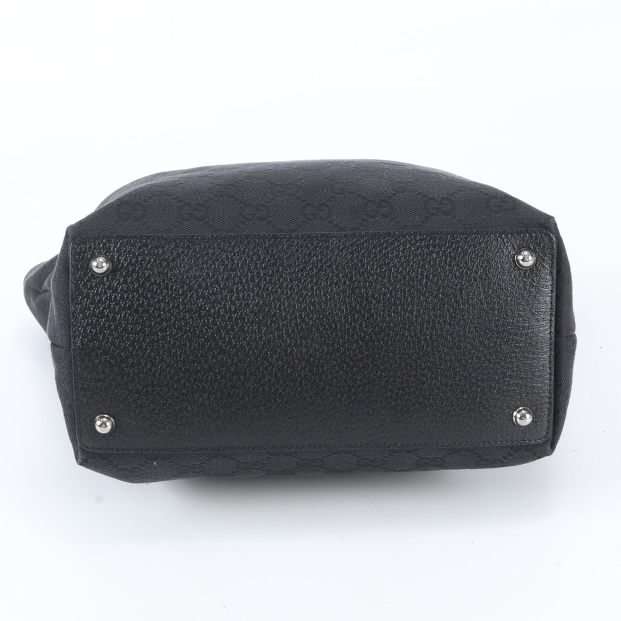 Gucci Black Gg Canvas Handbag Shoulder Bag Tote Bag (Pre-Owned)