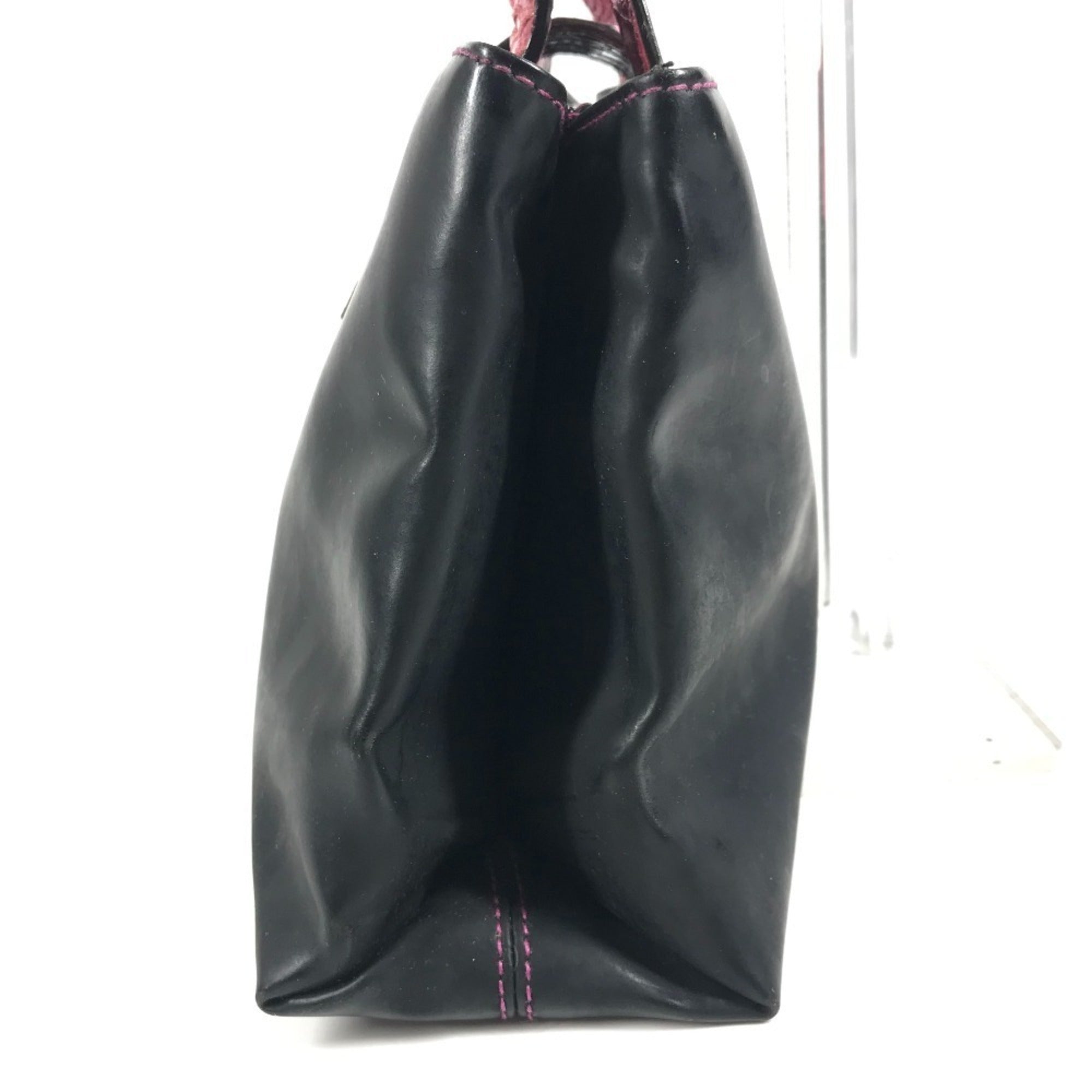 Bvlgari Black Pink Rubber Leather Handbag Shoulder Bag (Pre-Owned)