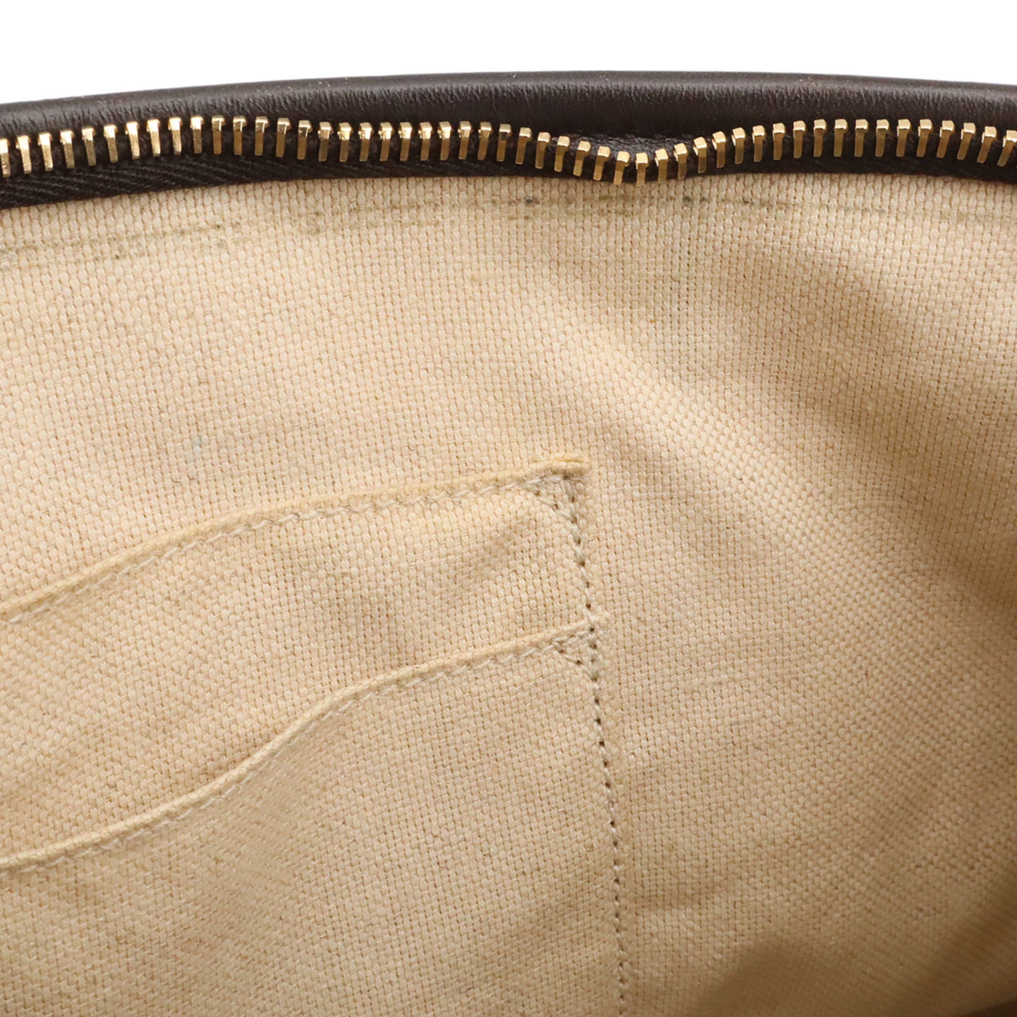 Gucci Gg Plus Beige Dark Brown Gg Supreme Canvas Pvc Coated Canvas Leather Handbag Shoulder Bag Tote Bag (Pre-Owned)