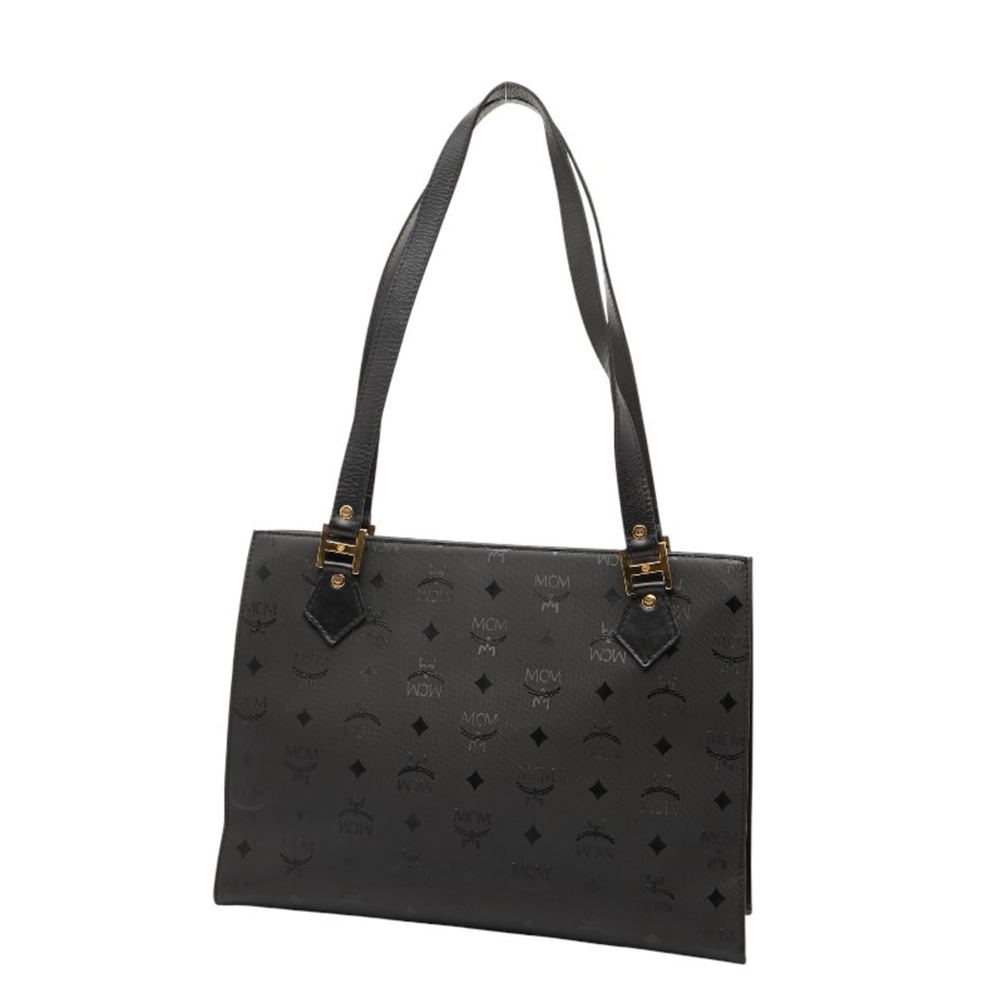 Mcm Black Nylon Leather Shoulder Bag Tote Bag (Pre-Owned)