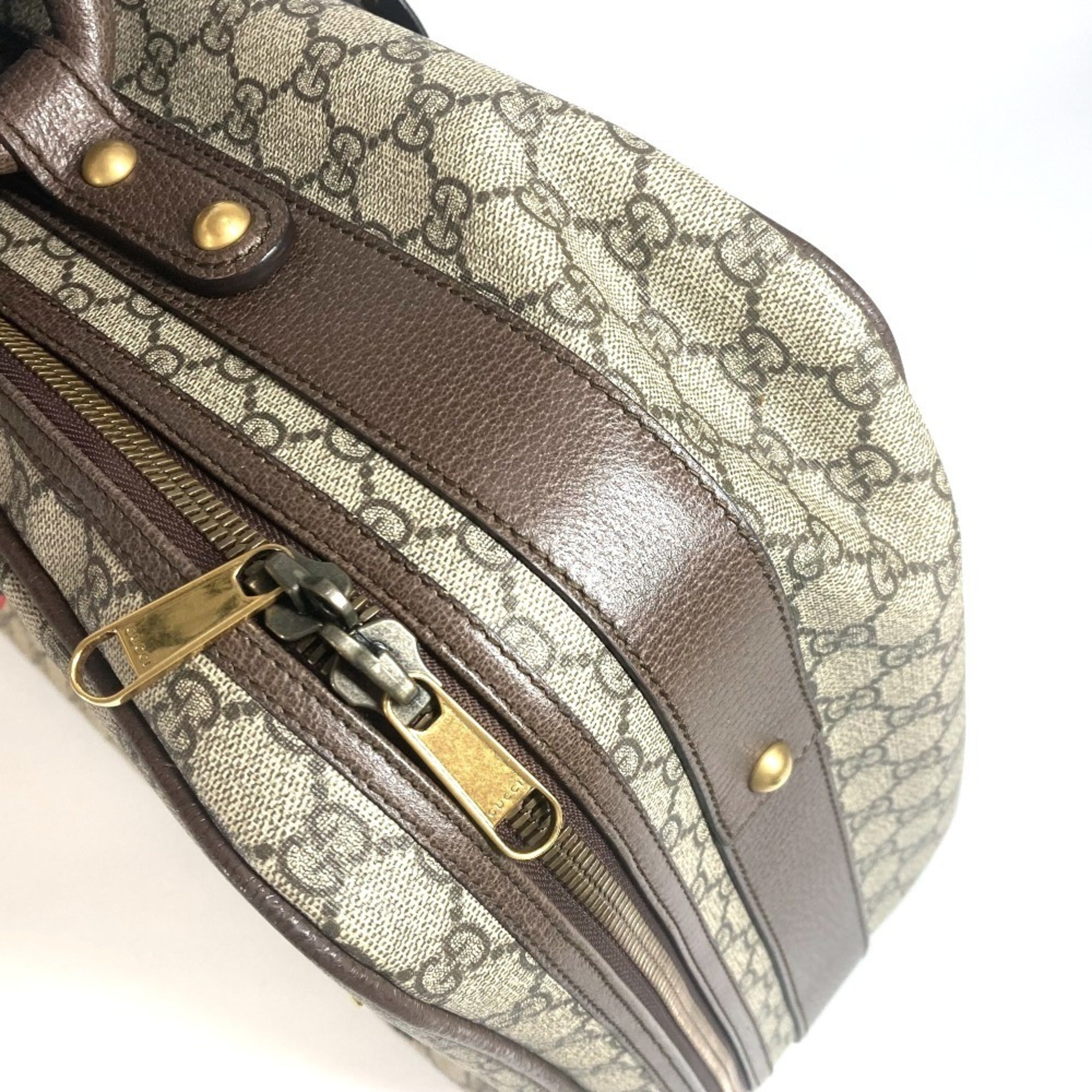 Gucci Beige Multi-Color Gg Supreme Boston Bag (Pre-Owned)