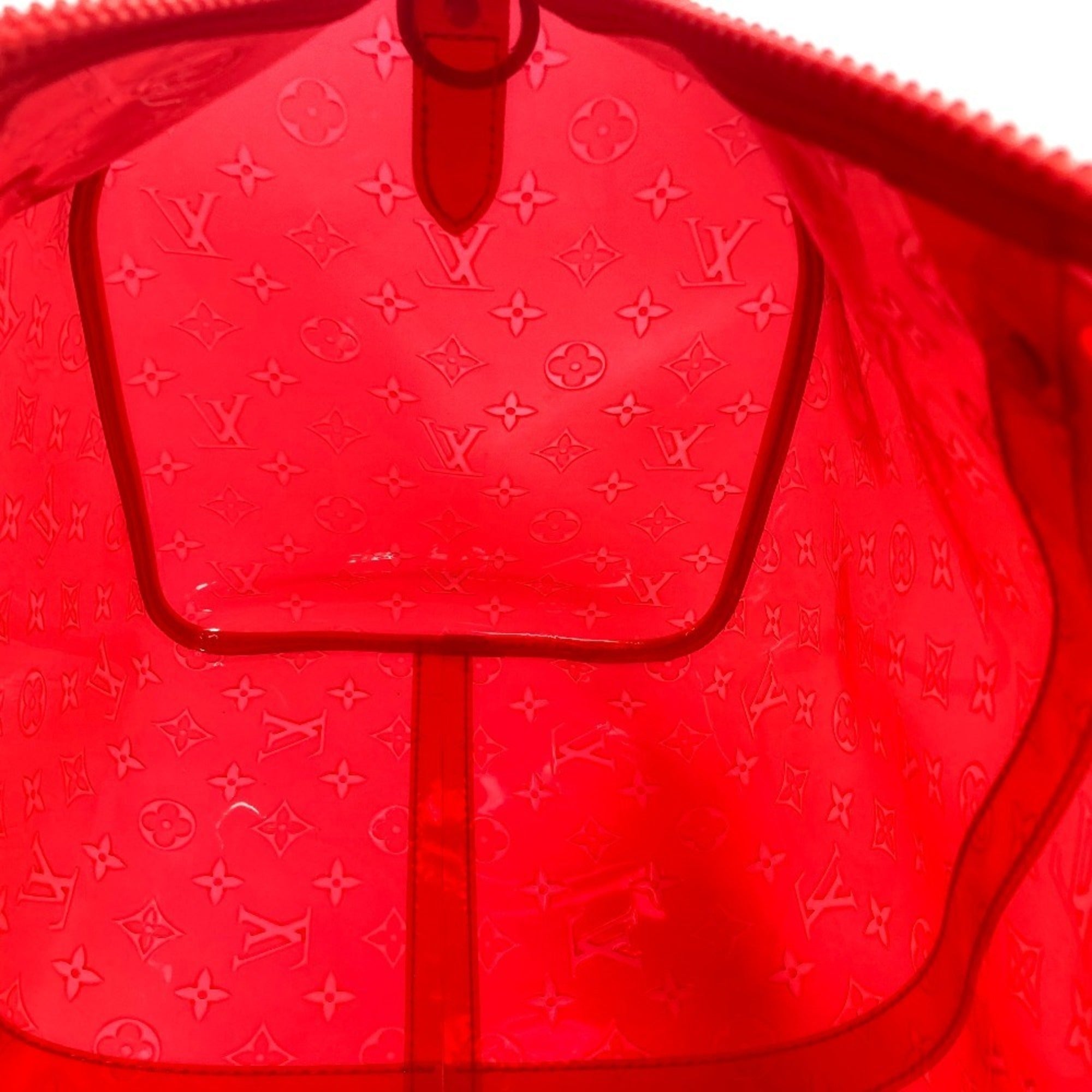 Louis Vuitton Red Color Vinyl Boston Bag Handbag Shoulder Bag (Pre-Owned)