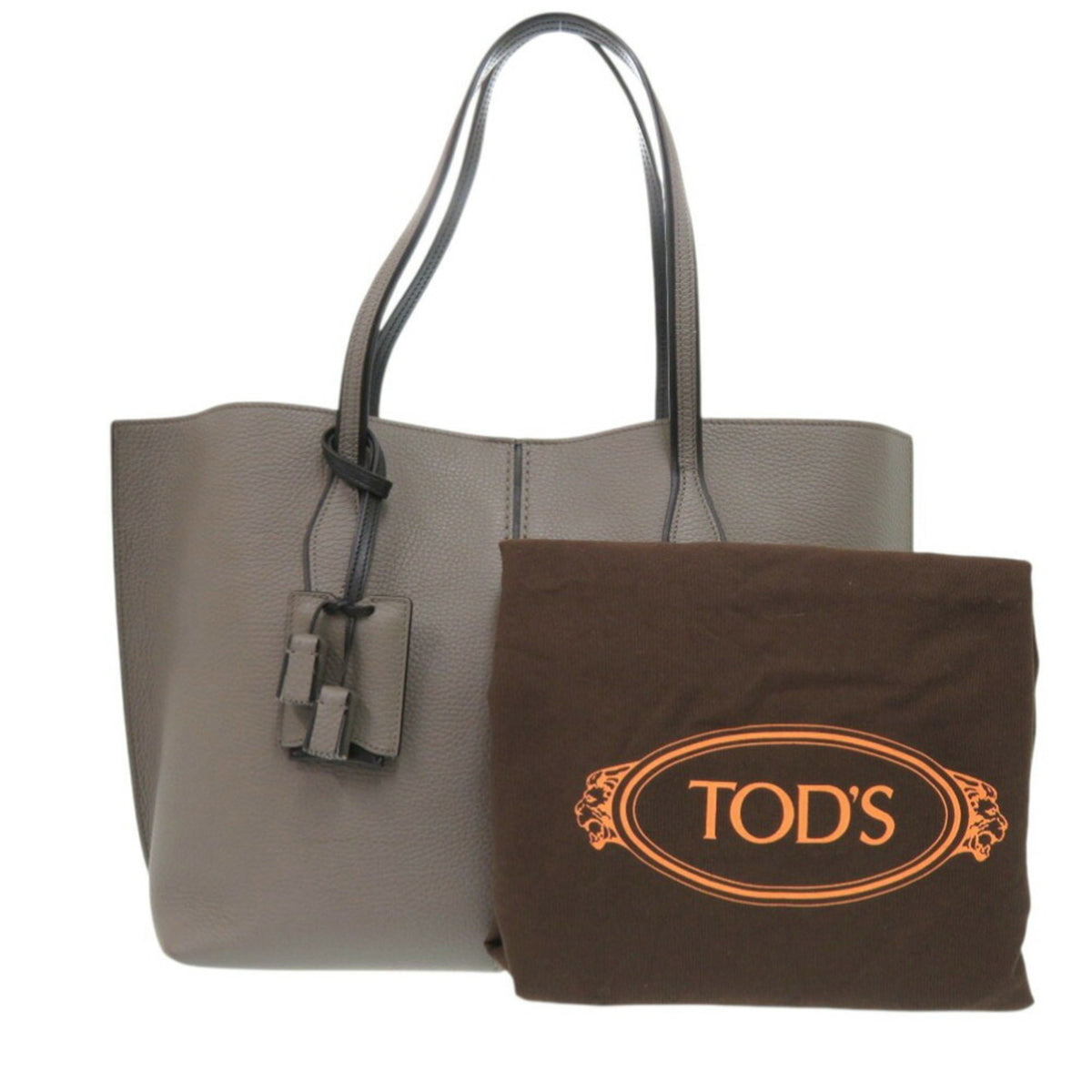 Tod's Grayish Leather Tote Bag (Pre-Owned)