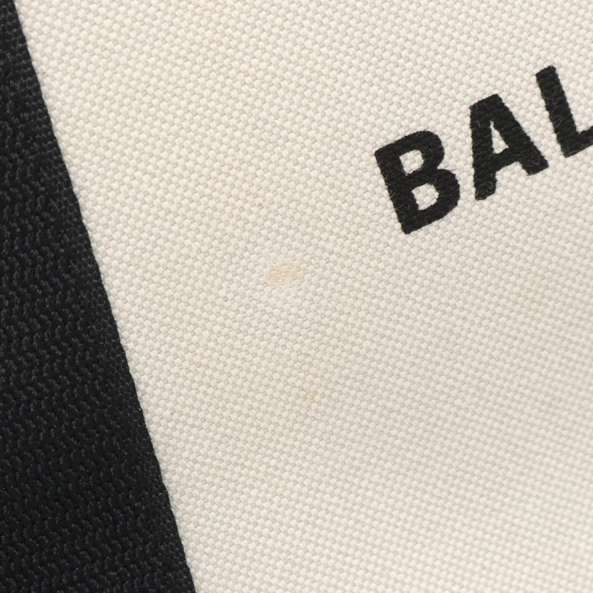 Balenciaga Black Ivory Canvas Leather Handbag Pouch Tote Bag (Pre-Owned)