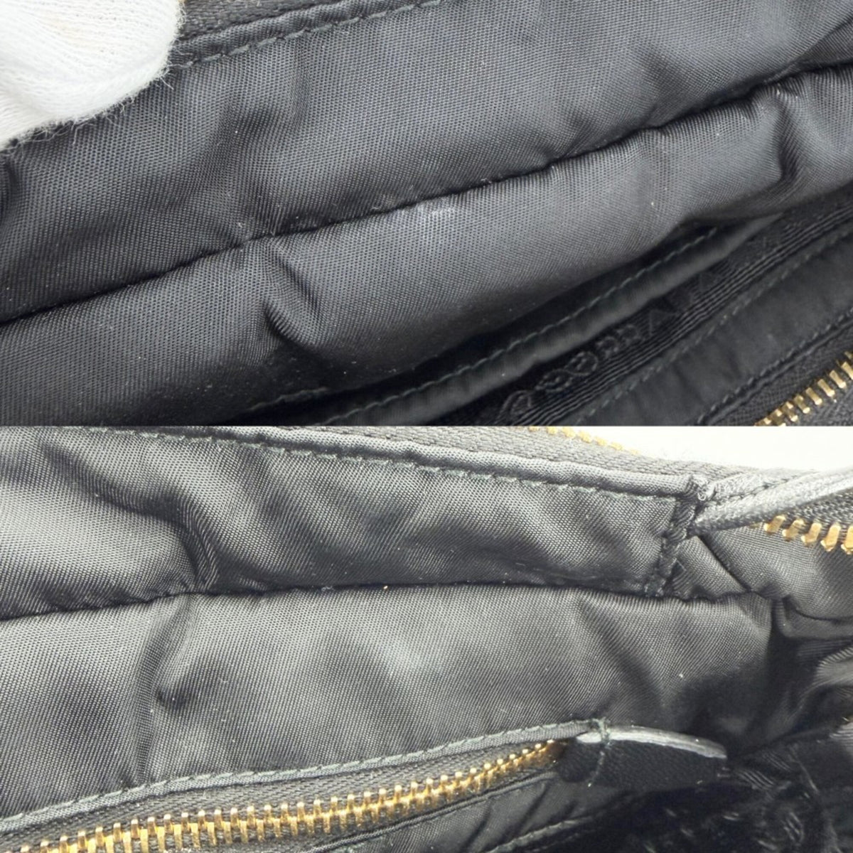 Prada Black Nylon Handbag Pouch Shoulder Bag Tote Bag (Pre-Owned)