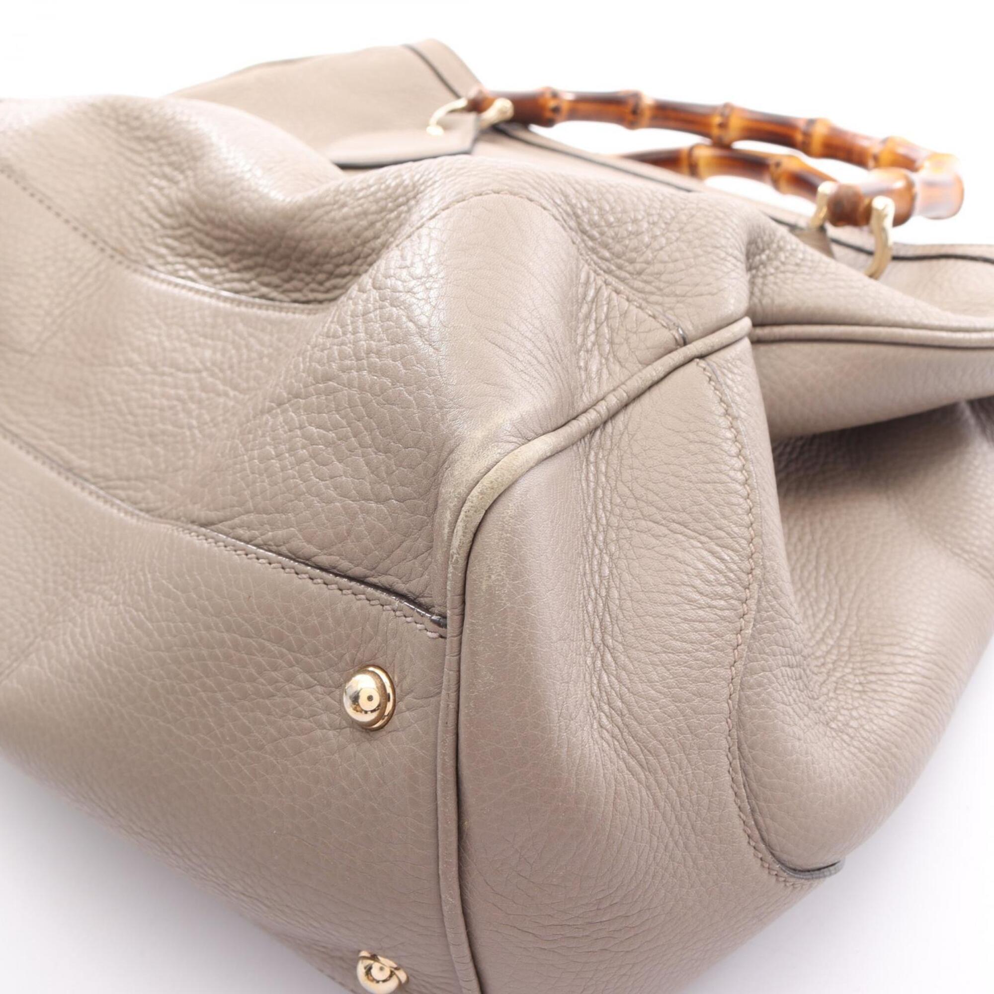 Gucci Beige Leather Handbag Tote Bag (Pre-Owned)