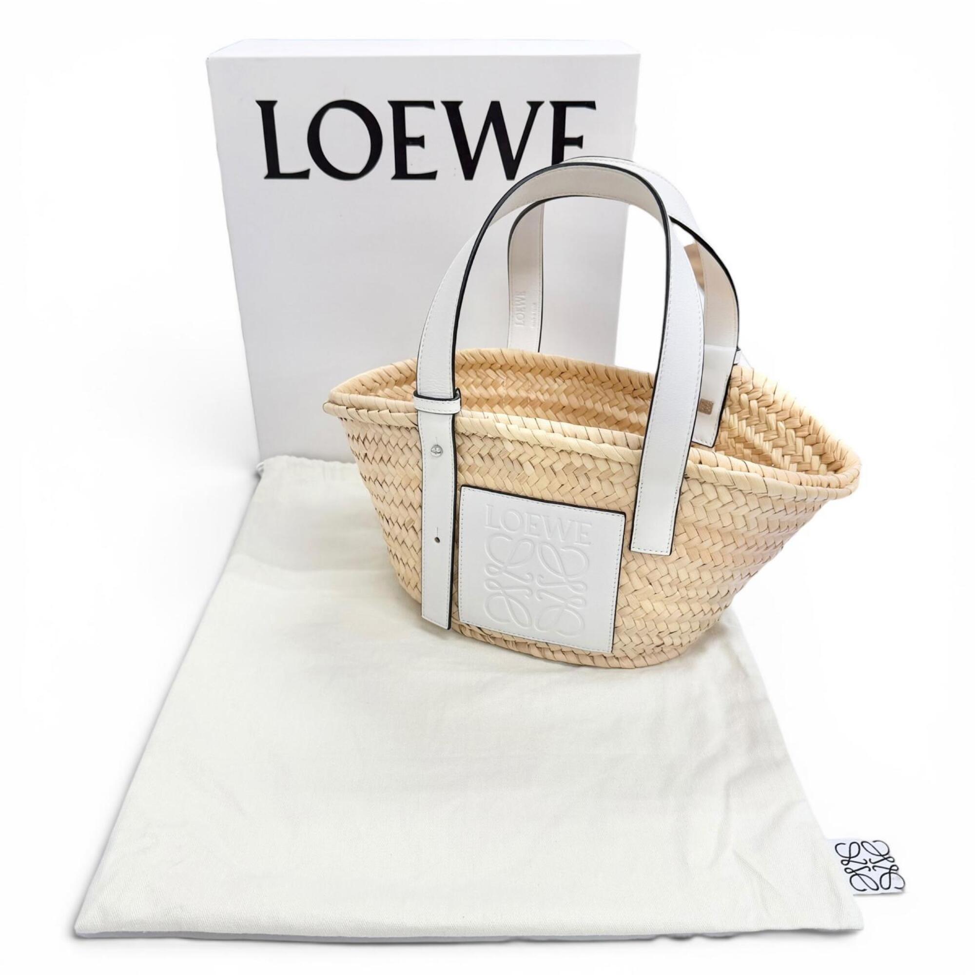 Loewe White Leather Basket Handbag (Pre-Owned)