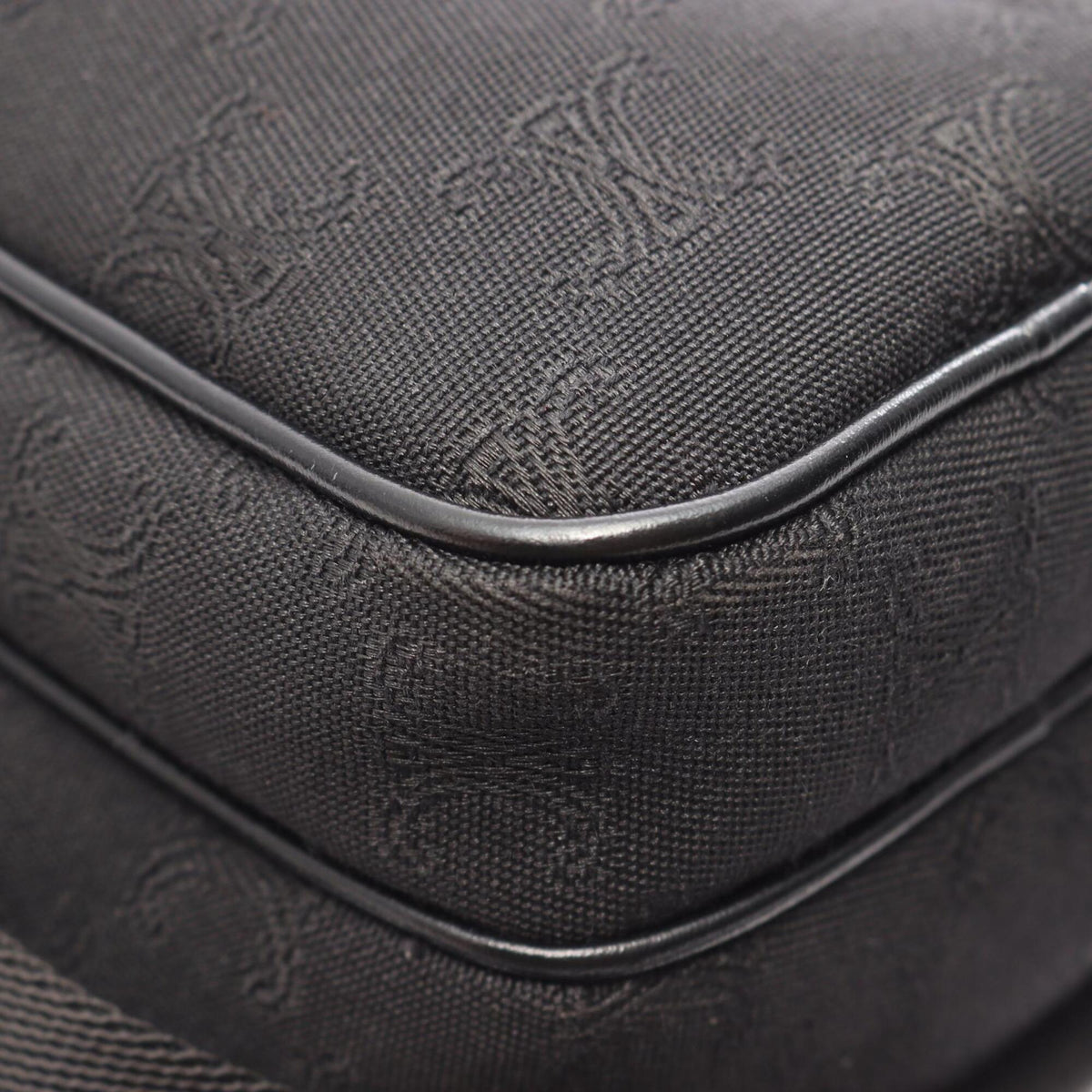 Celine Black Canvas Leather Messenger Bag Shoulder Bag (Pre-Owned)