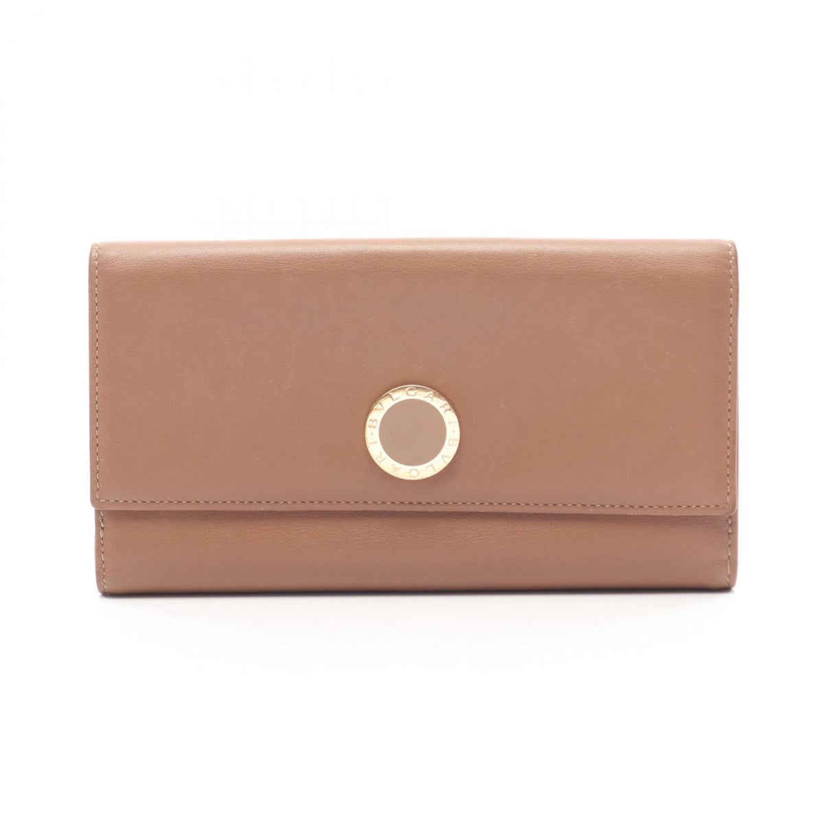 Bvlgari Brown Leather Long Wallet (Bi-Fold) (Pre-Owned)