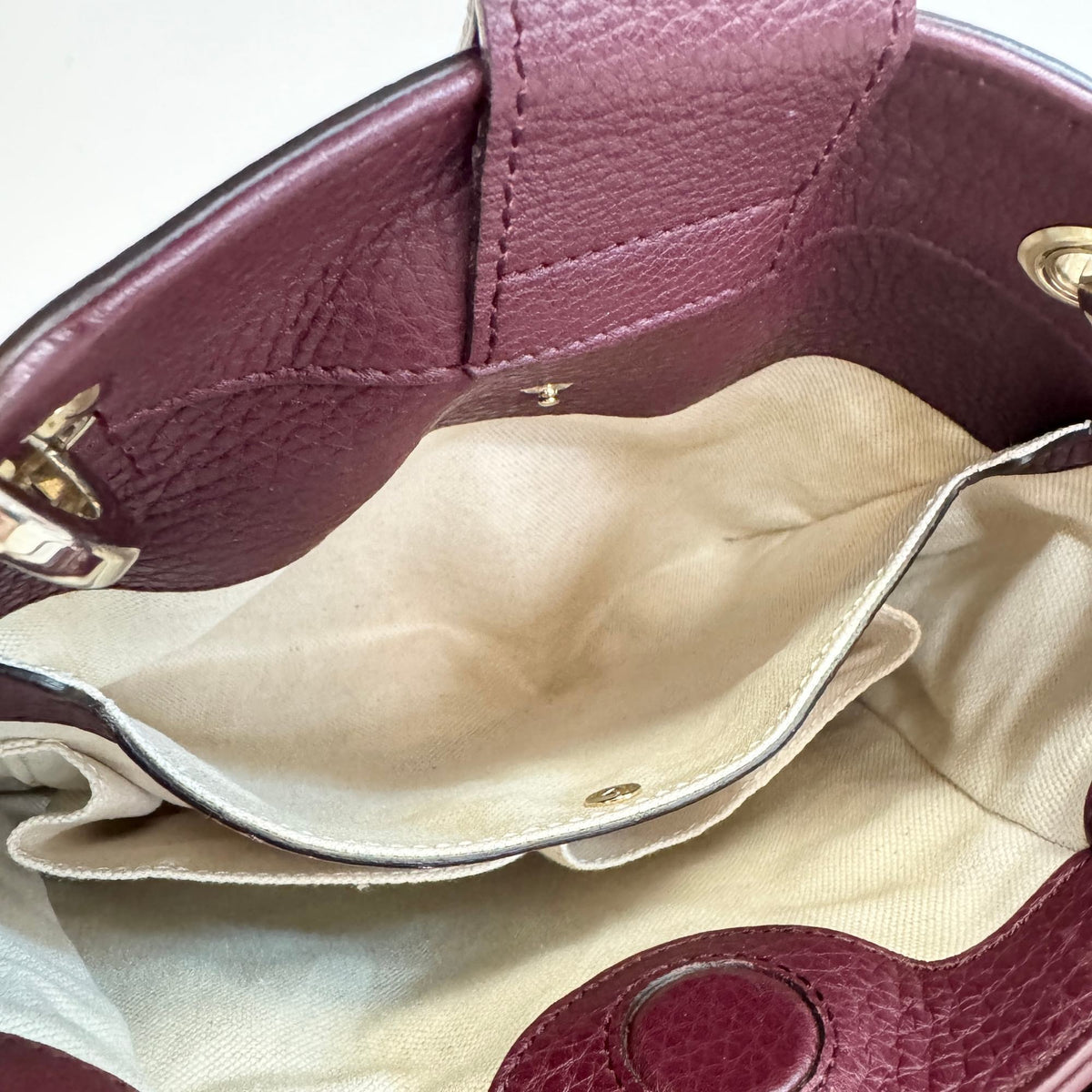 Gucci Wine Bamboo Leather Handbag Shoulder Bag (Pre-Owned)