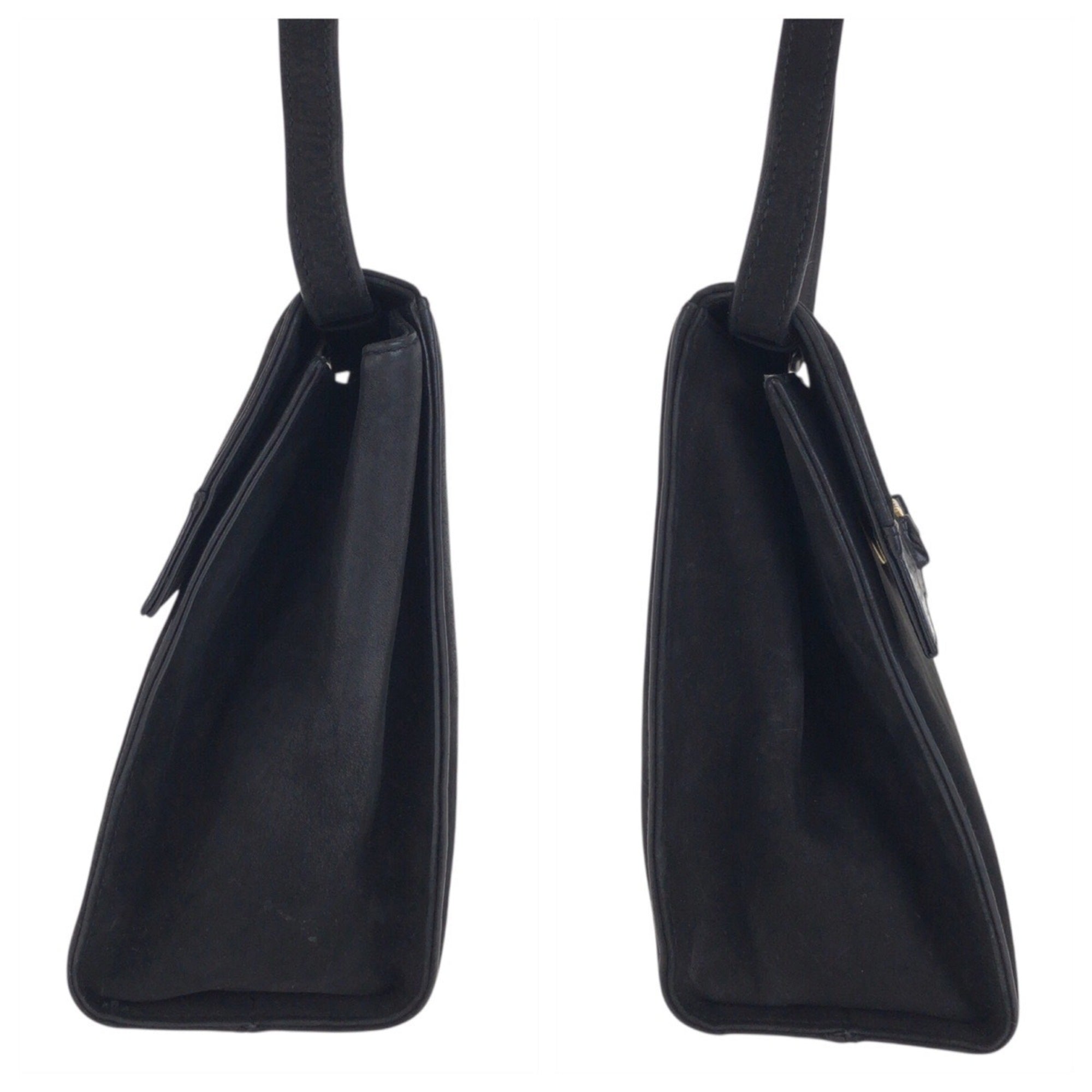 Salvatore Ferragamo Black Suede Pochette Shoulder Bag (Pre-Owned)