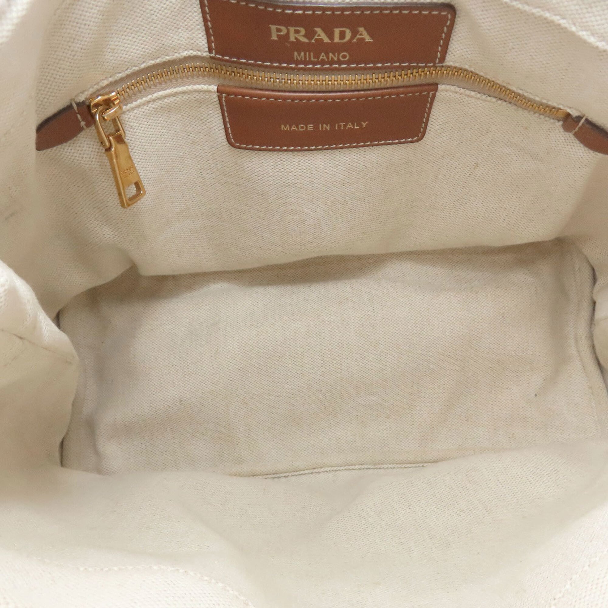 Prada White Canvas Tote Bag (Pre-Owned)