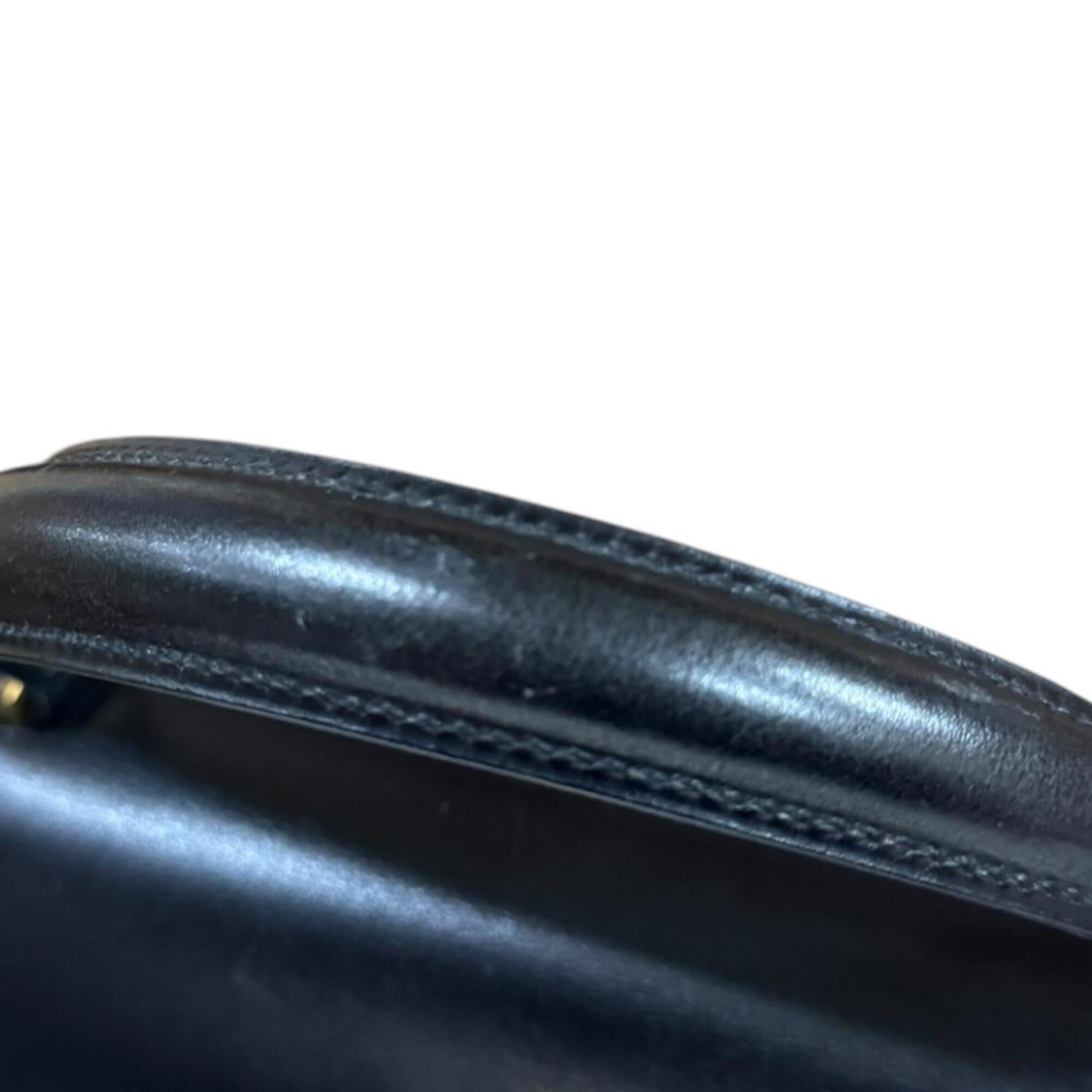 Hermes Black Box Calf Leather Shoulder Bag (Pre-Owned)