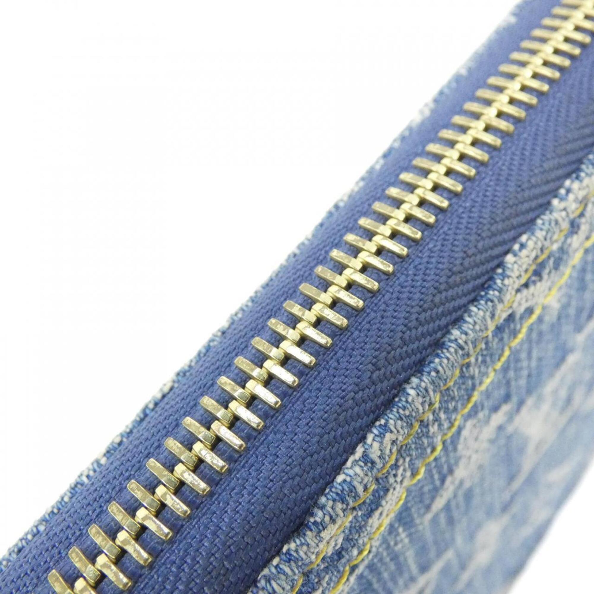 Louis Vuitton Blue Denim Canvas Long Wallet (Bi-Fold) (Pre-Owned)
