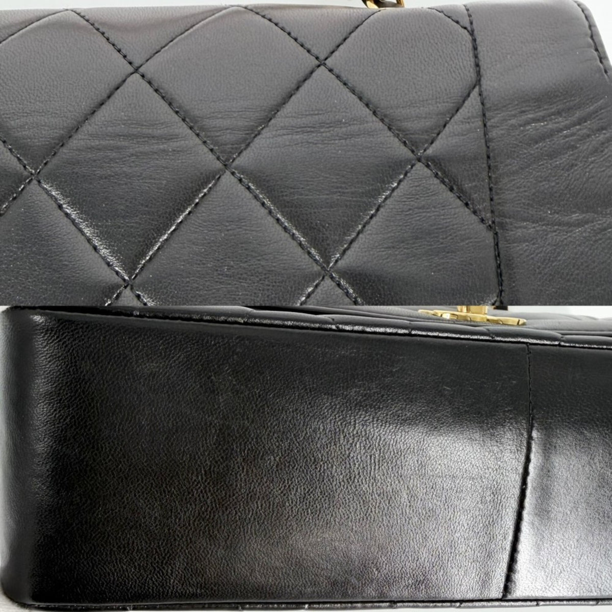 Chanel Matelasse Black Leather Shoulder Bag (Pre-Owned)