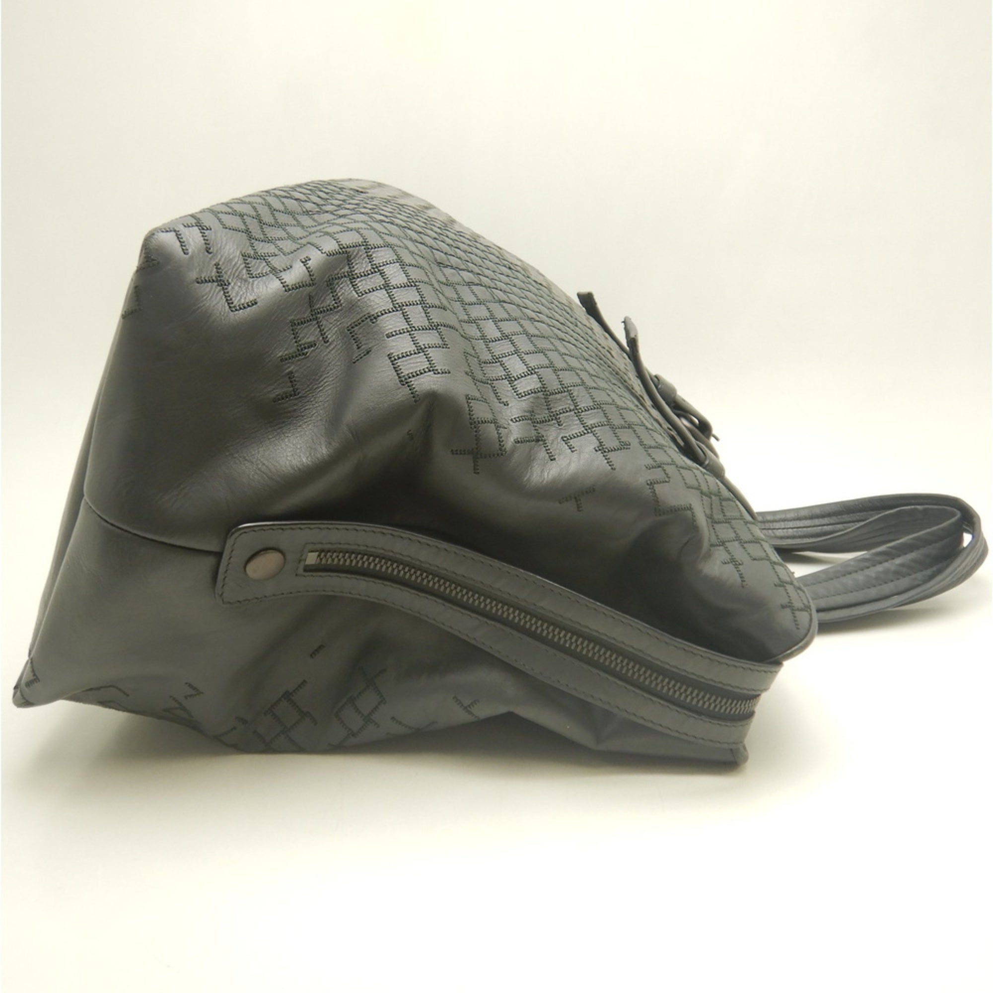 Bottega Veneta Intreccio Gray Intrecciato Tote Bag (Pre-Owned)