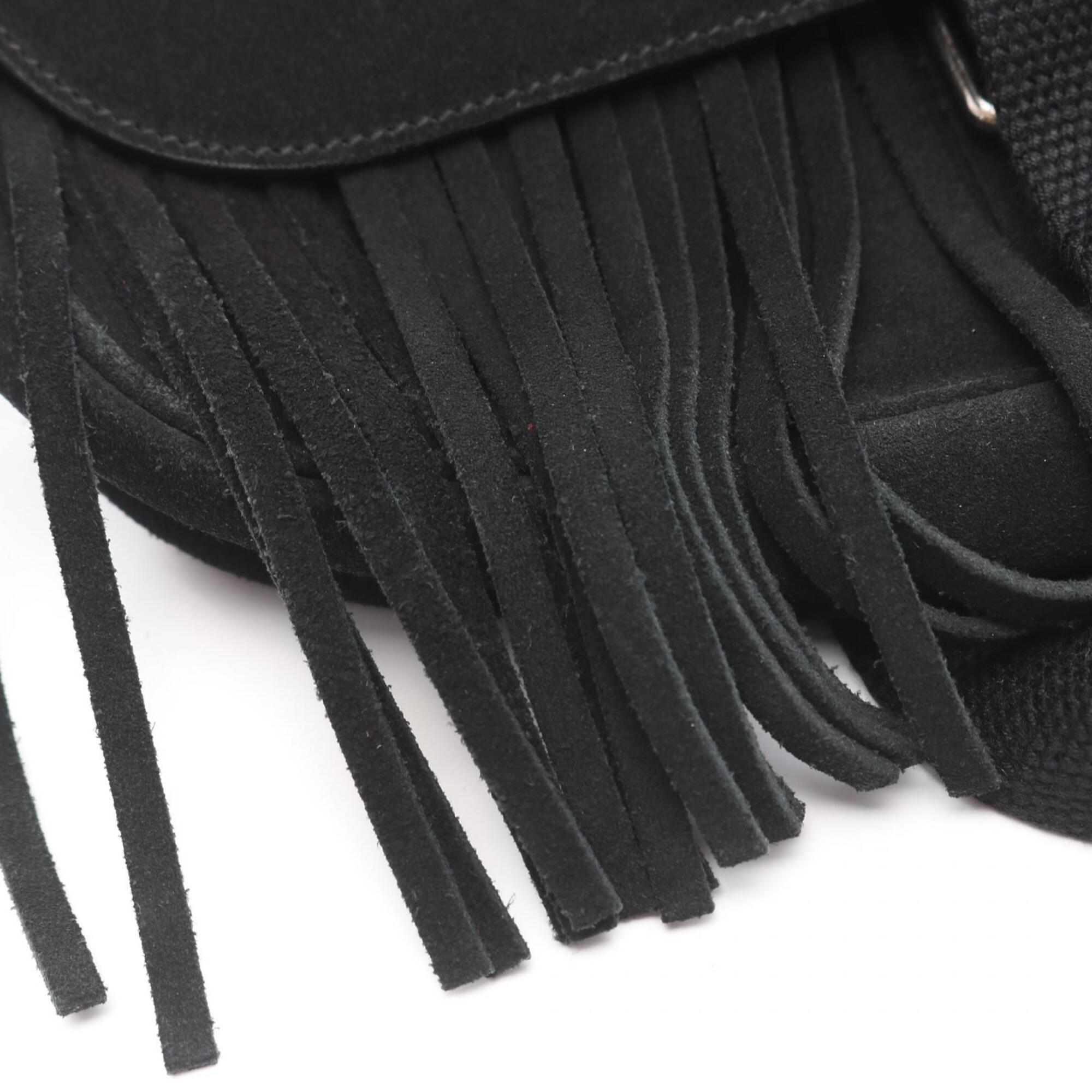 Yves Saint Laurent Black Suede Handbag Shoulder Bag (Pre-Owned)