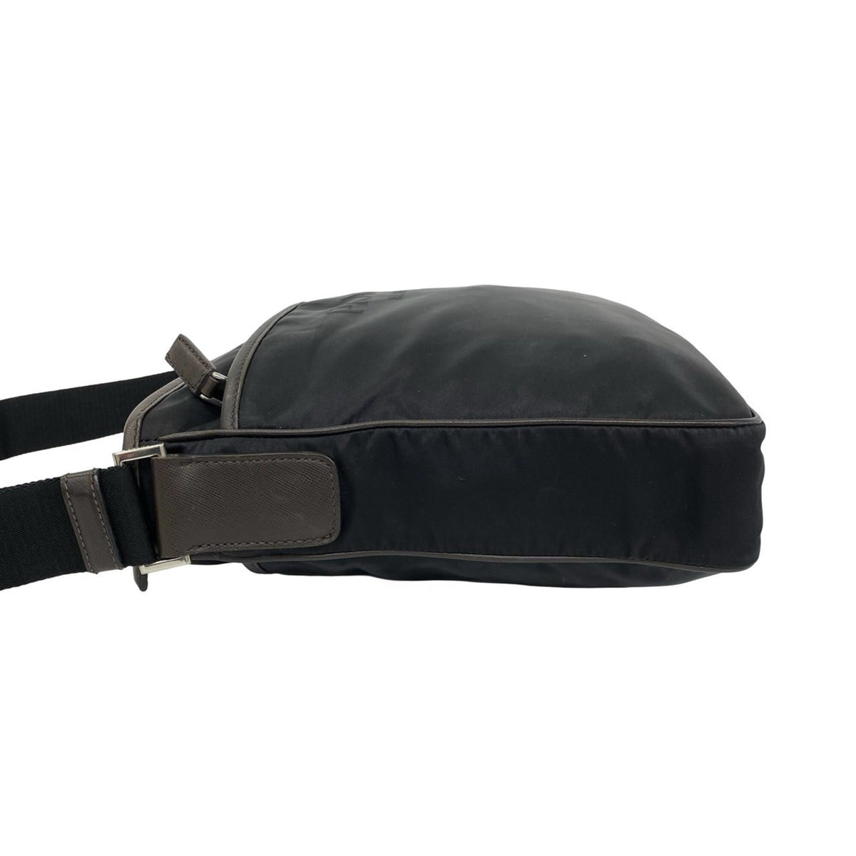 Prada Black Brown Nylon Leather Shoulder Bag (Pre-Owned)