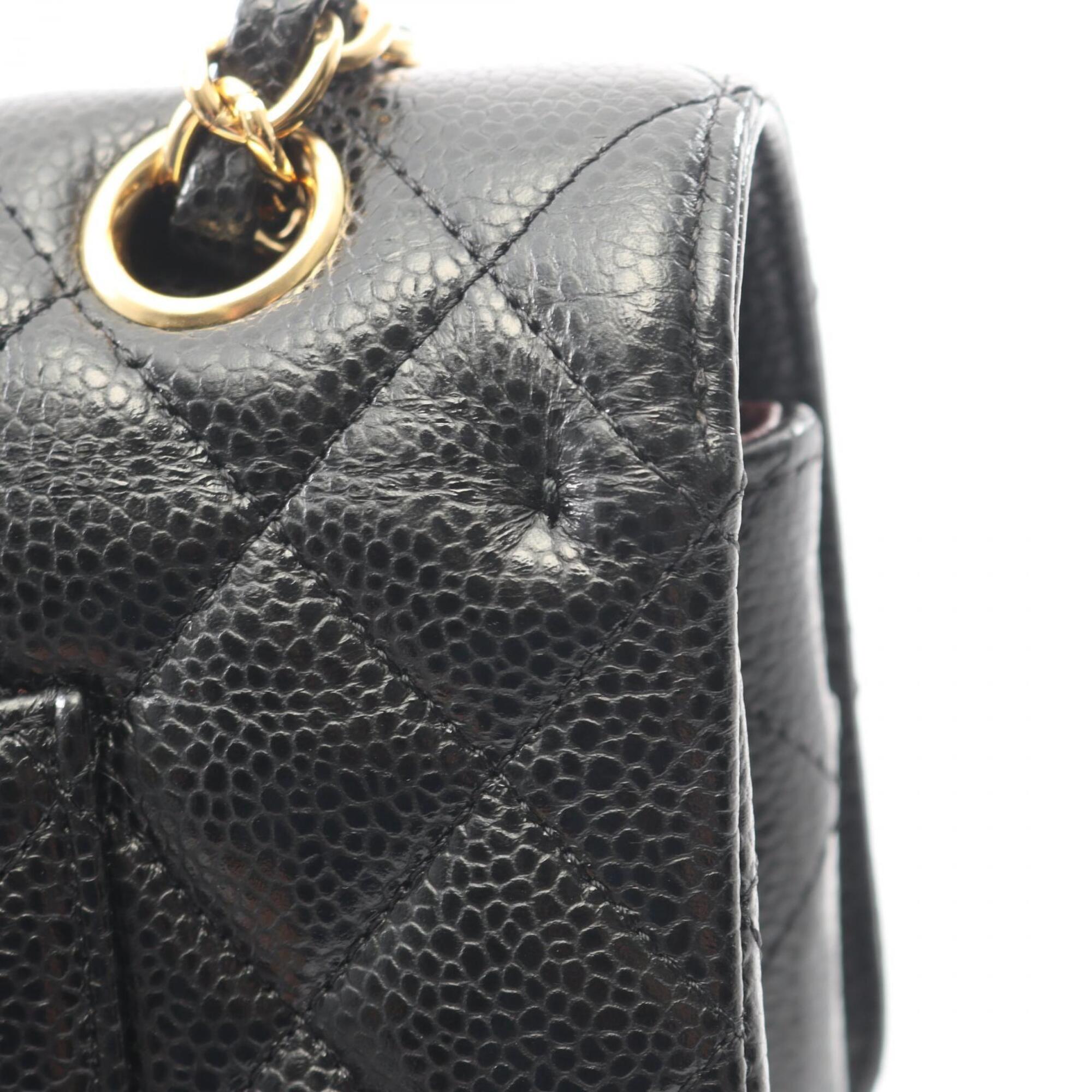 Chanel Black Grained Calfskin Handbag Shoulder Bag (Pre-Owned)