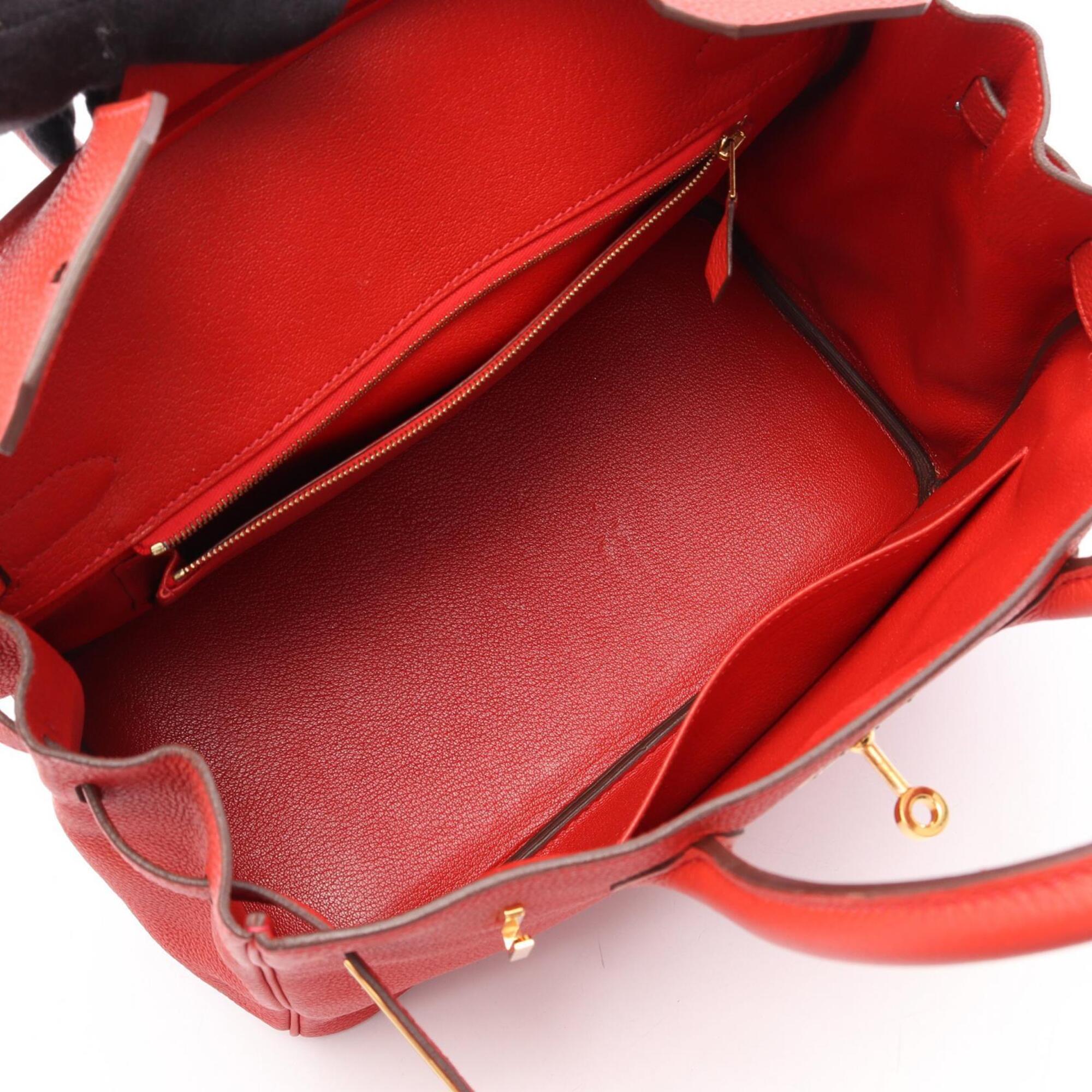Hermes Red Color Togo Leather Handbag (Pre-Owned)