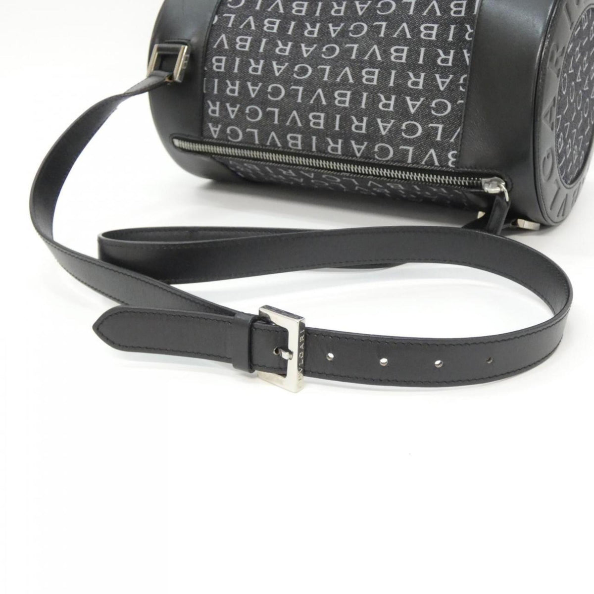 Bvlgari Black Gray Denim Shoulder Bag (Pre-Owned)