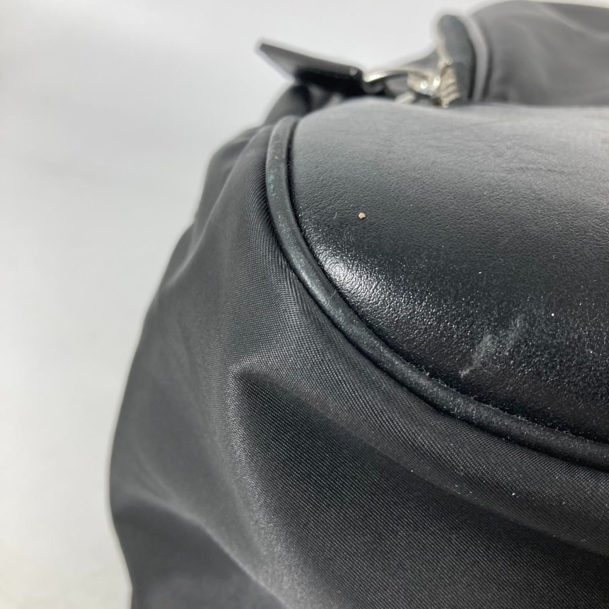 Versace Black Nylon Leather Backpack Handbag (Pre-Owned)