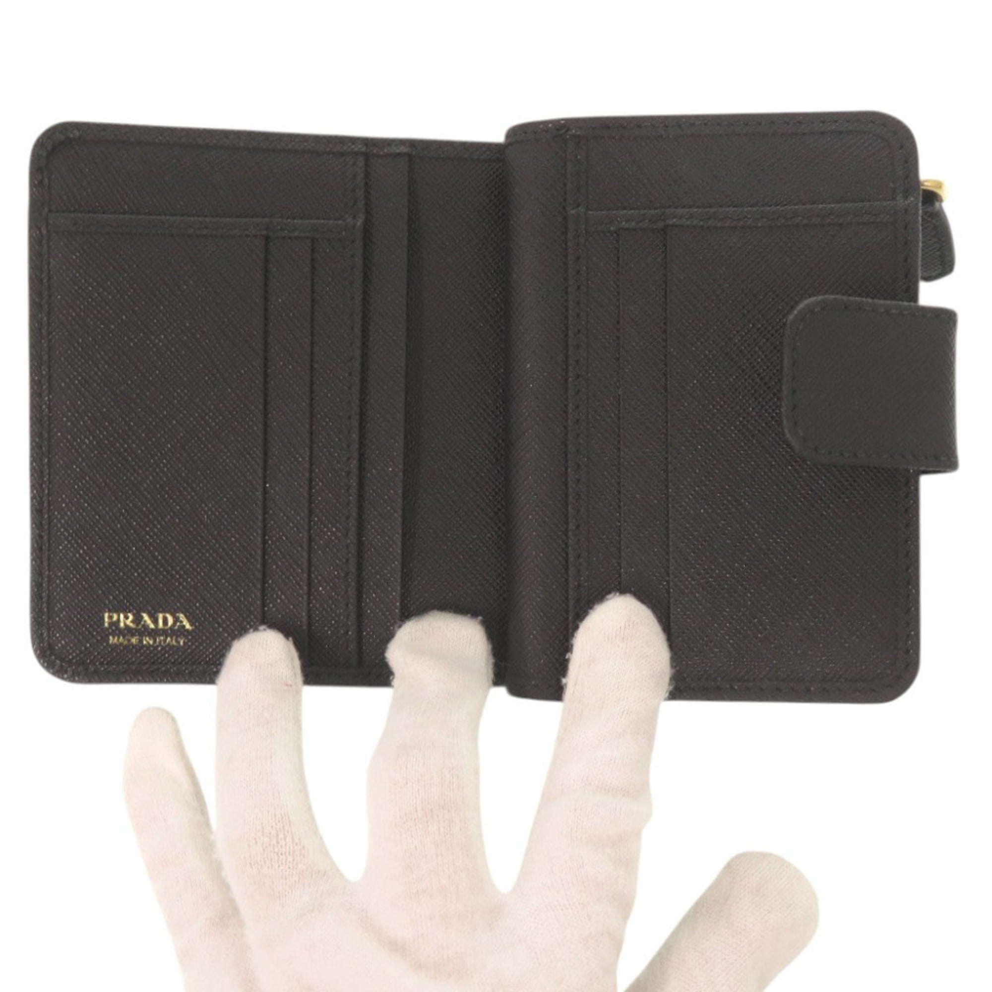 Prada Black Nylon Leather Wallet (Bi-Fold) (Pre-Owned)
