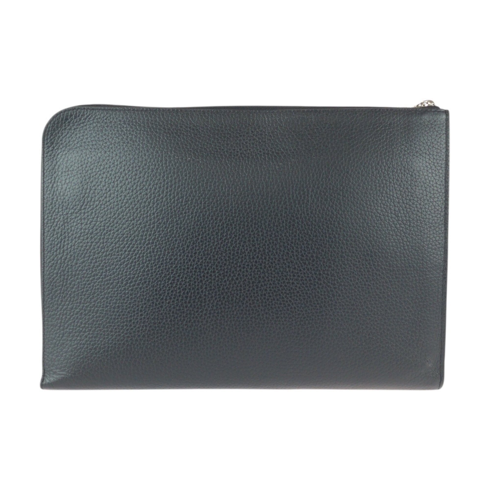 Louis Vuitton Black Noir Leather Clutch Bag Pochette (Pre-Owned)
