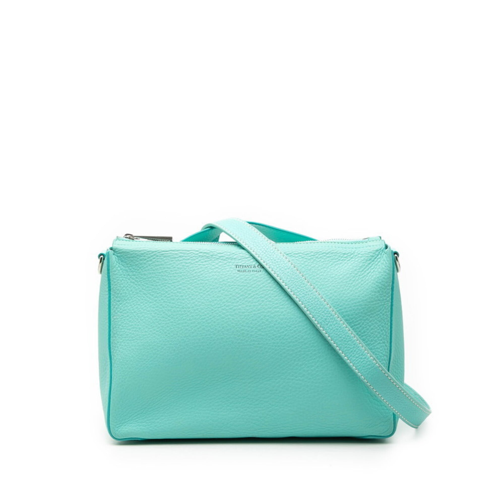 Tiffany Tiffany Blue Leather Handbag Shoulder Bag (Pre-Owned)