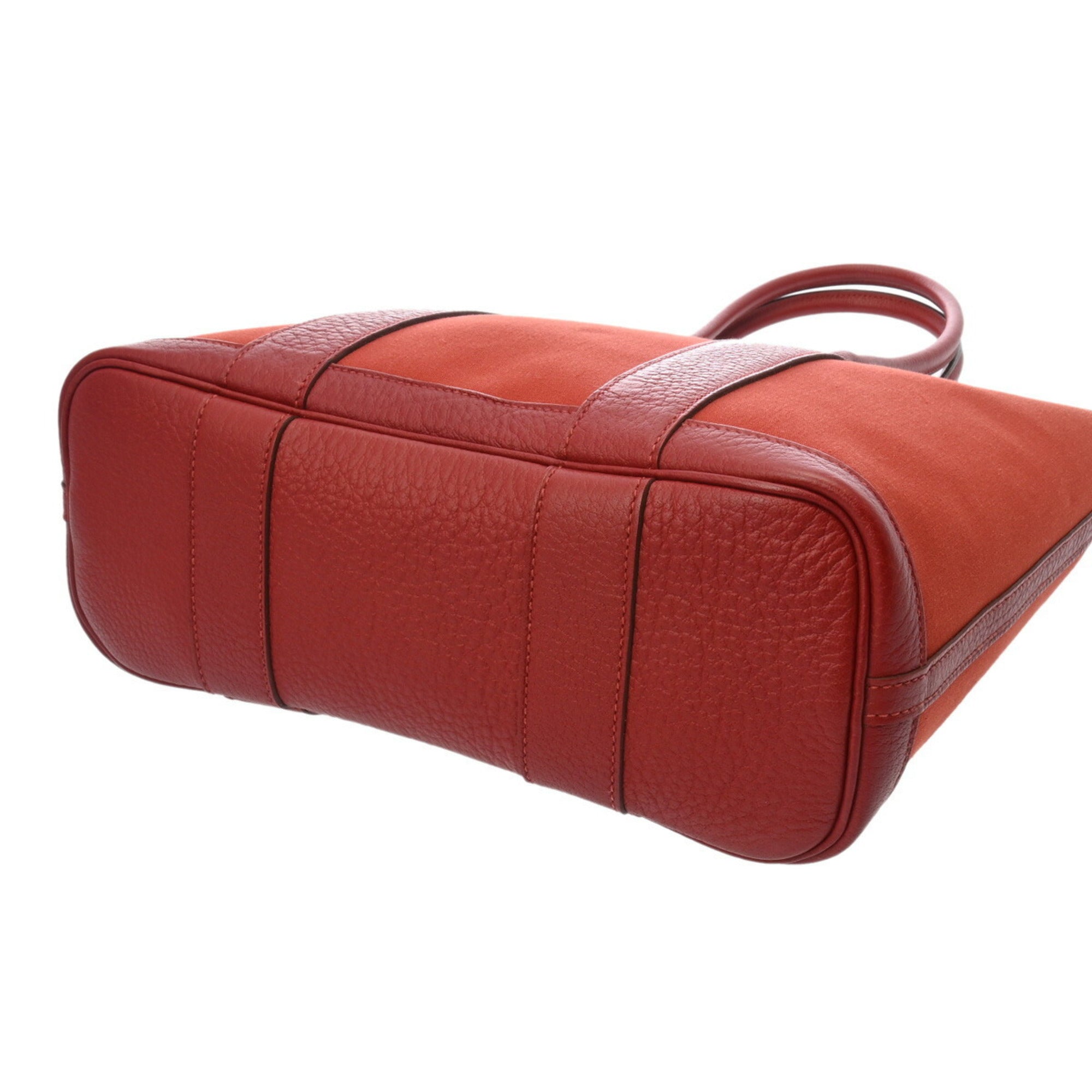 Hermes Rouge Garance Toile Officier Negonda Leather Handbag (Pre-Owned)