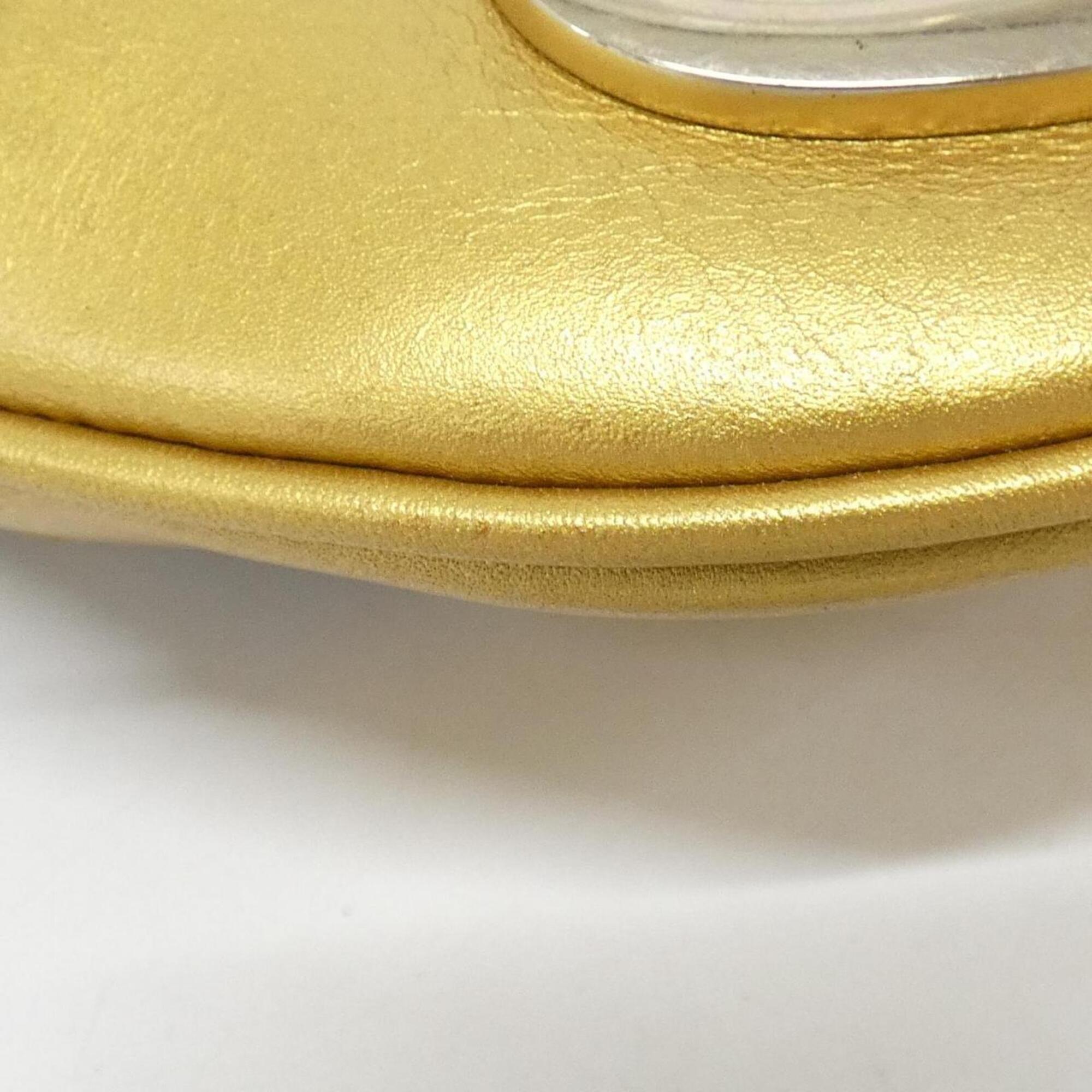 Gucci Gg Canvas Beige Gold Gg Canvas Leather Shoulder Bag (Pre-Owned)