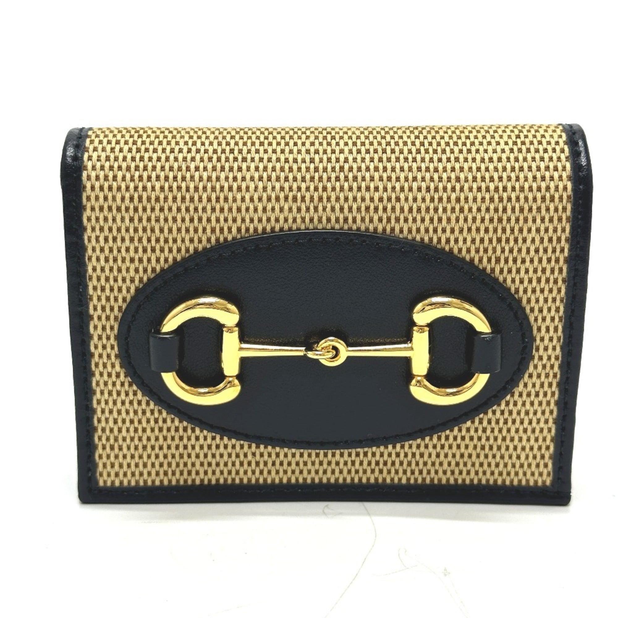 Gucci Beige Canvas Leather Wallet (Tri-Fold) (Pre-Owned)