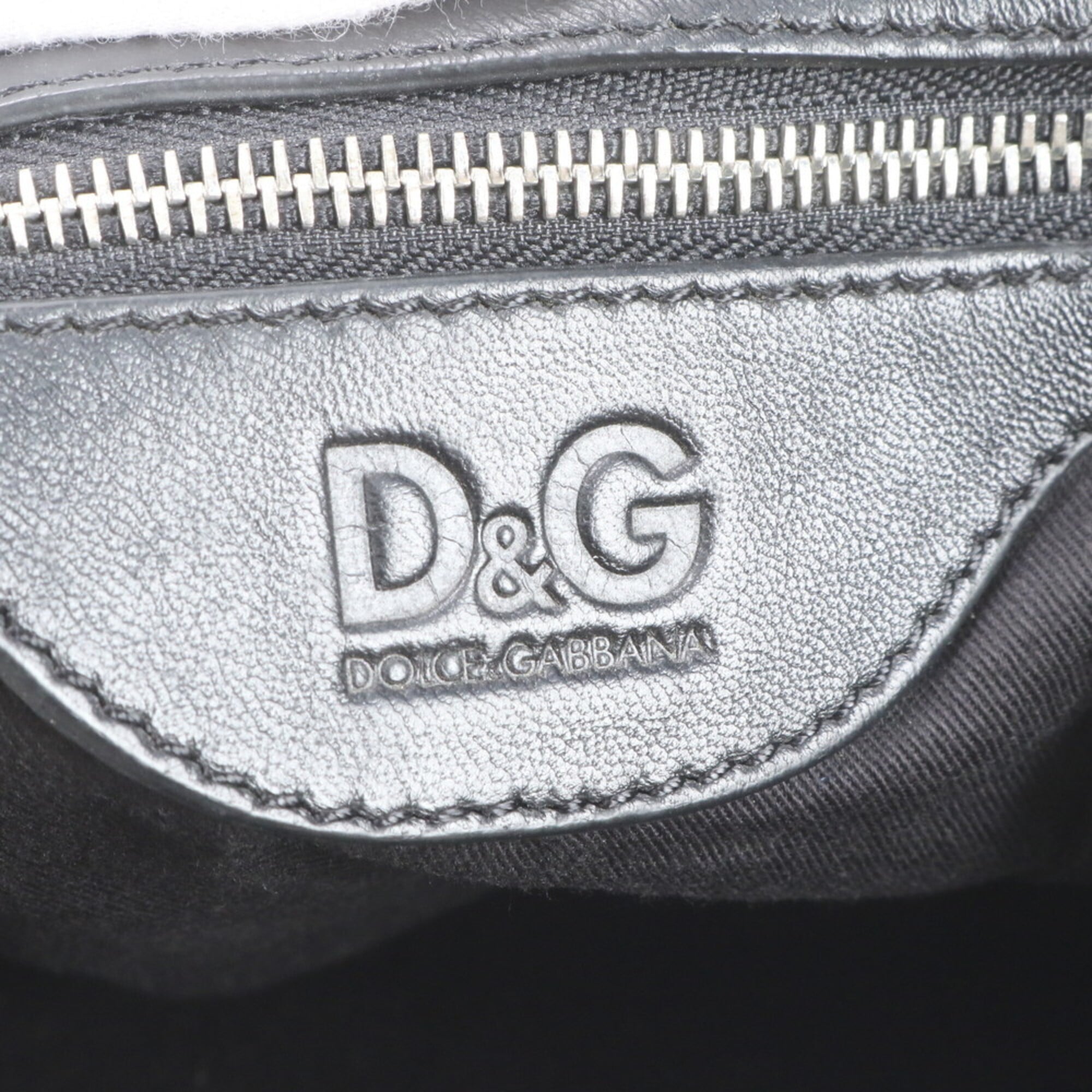 Dolce & Gabbana Black Leather Messenger Bag Shoulder Bag (Pre-Owned)