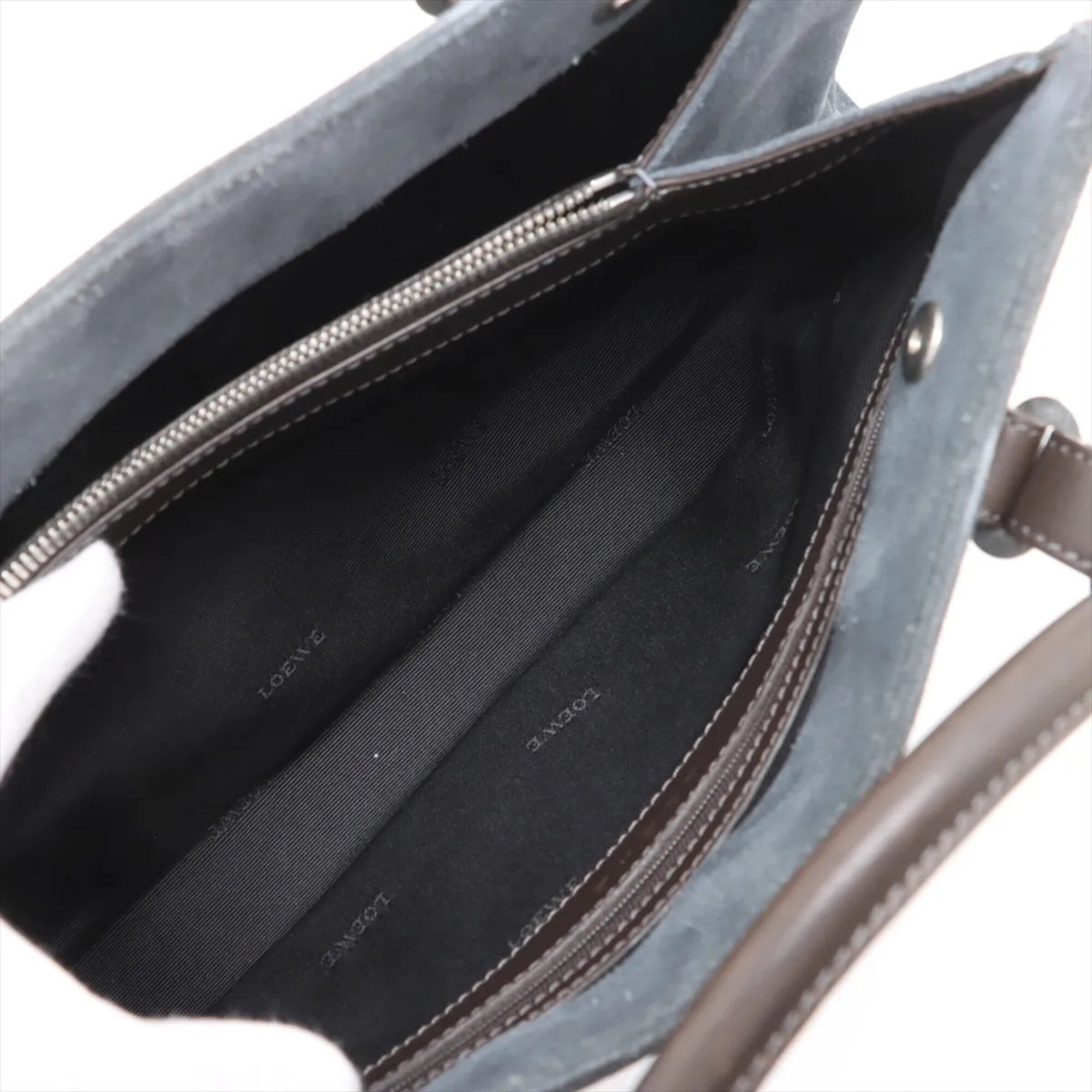 Loewe Blue Brown Leather Handbag Tote Bag (Pre-Owned)